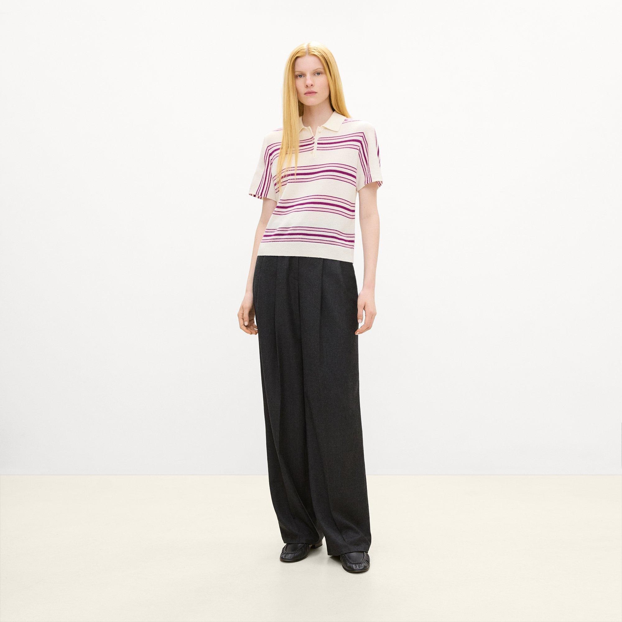 Striped Polo Shirt in Cashmere