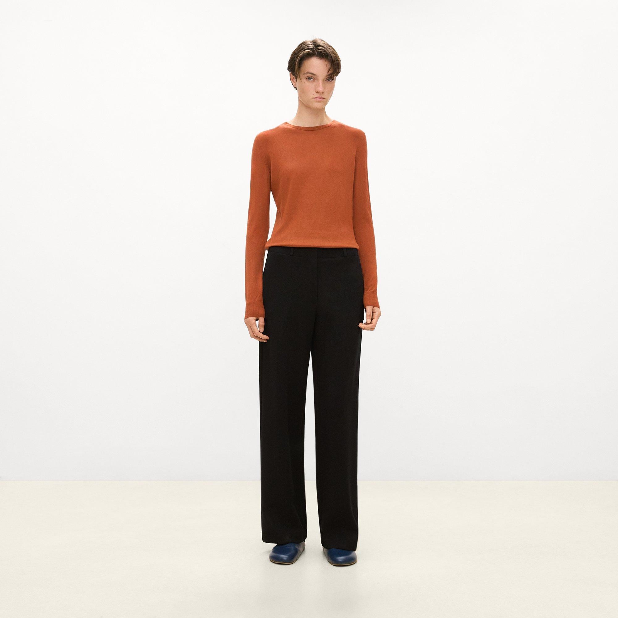 Relaxed Straight Pant in Double-Knit Jersey