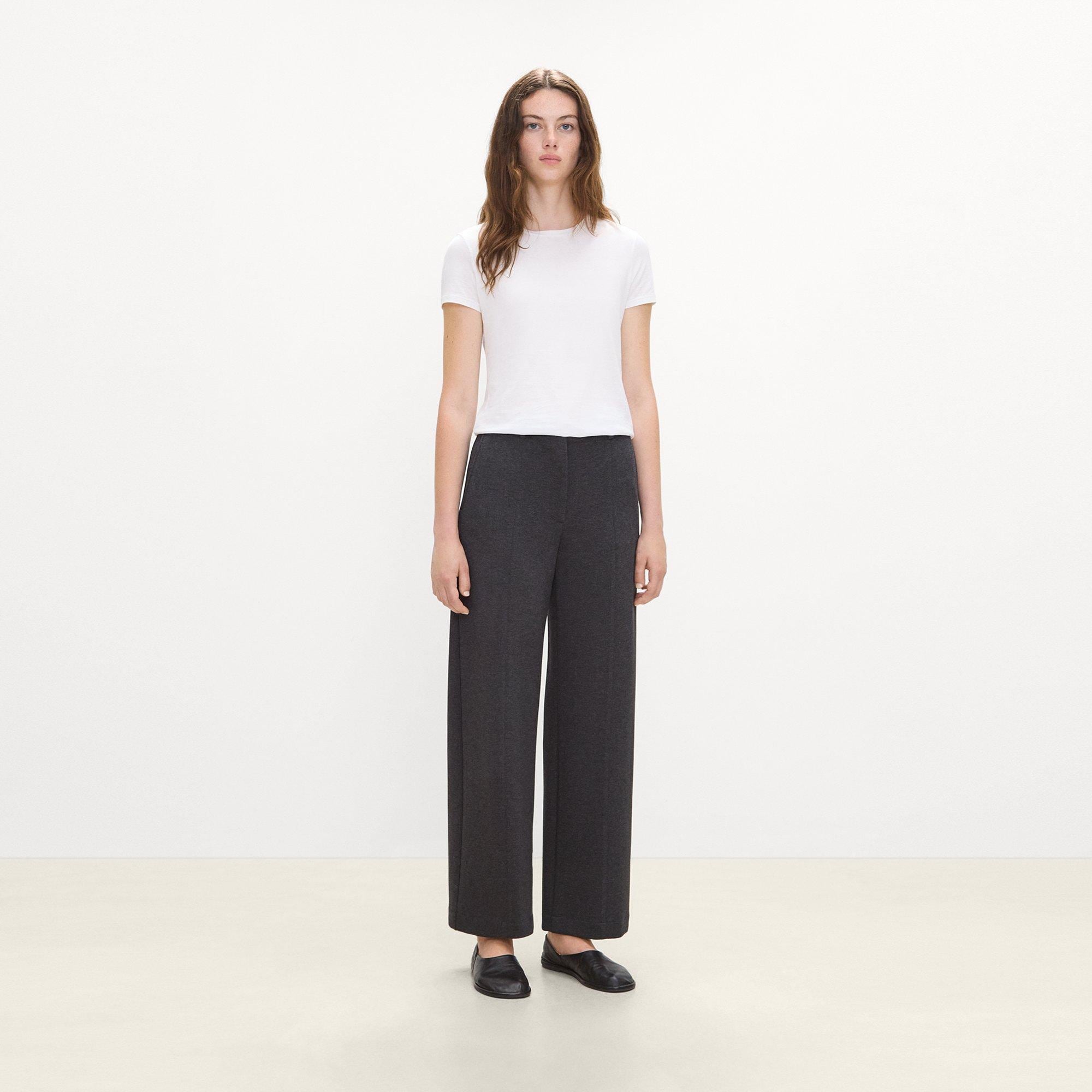 Relaxed Straight Pant in Double-Knit Jersey