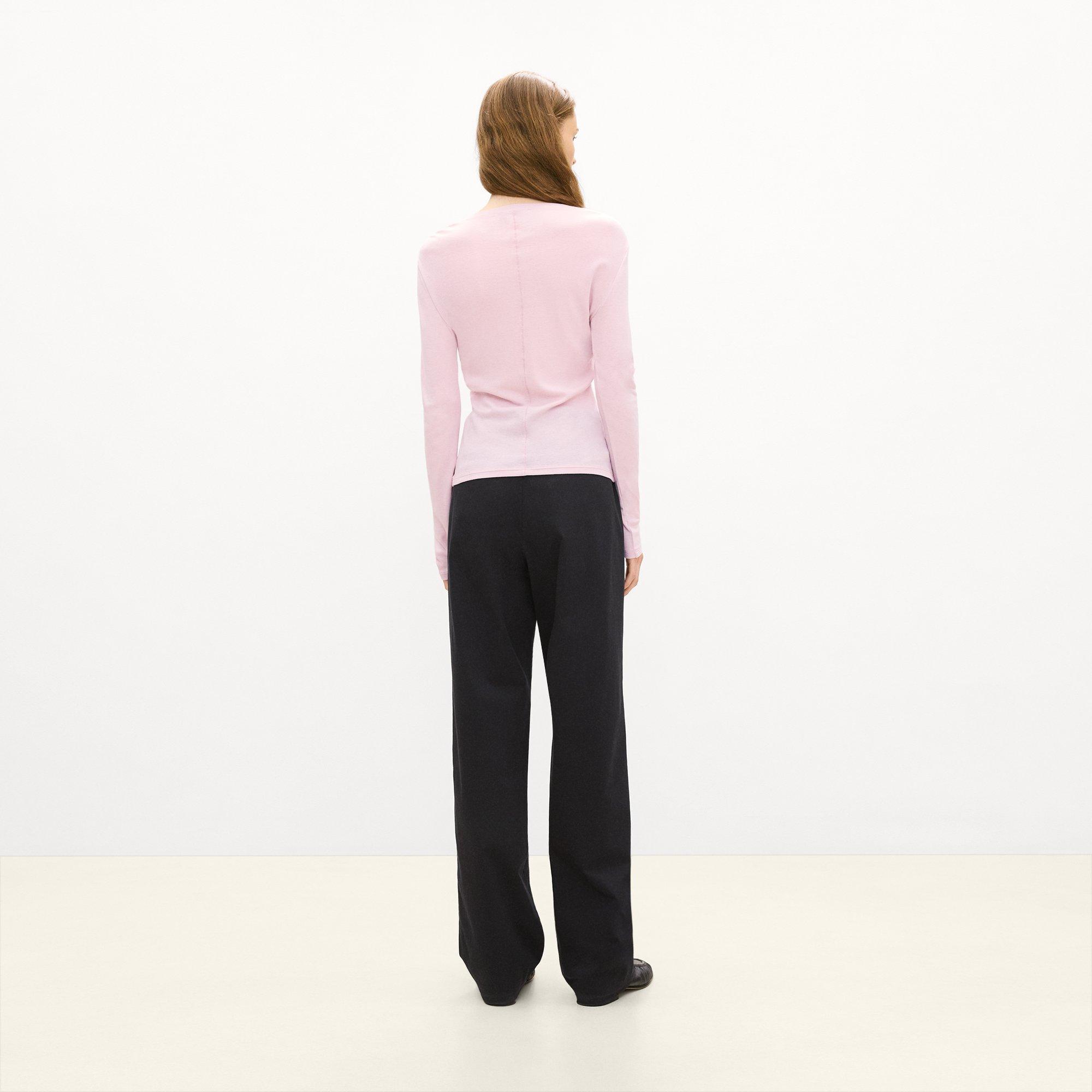 Long-Sleeve Henley Tee in Soft Rib