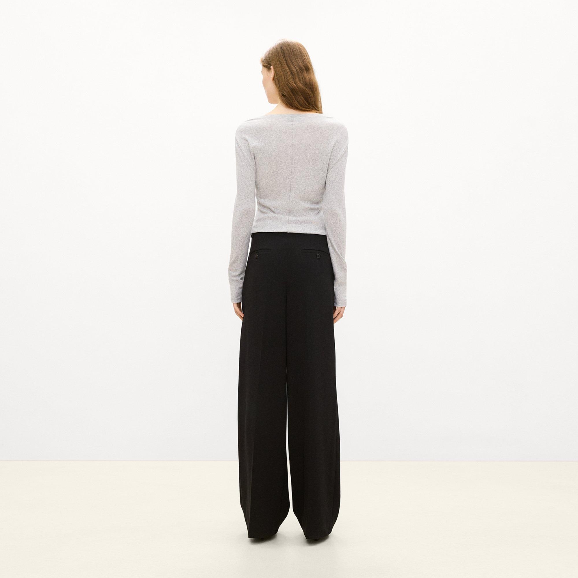 Long-Sleeve Henley Tee in Soft Rib