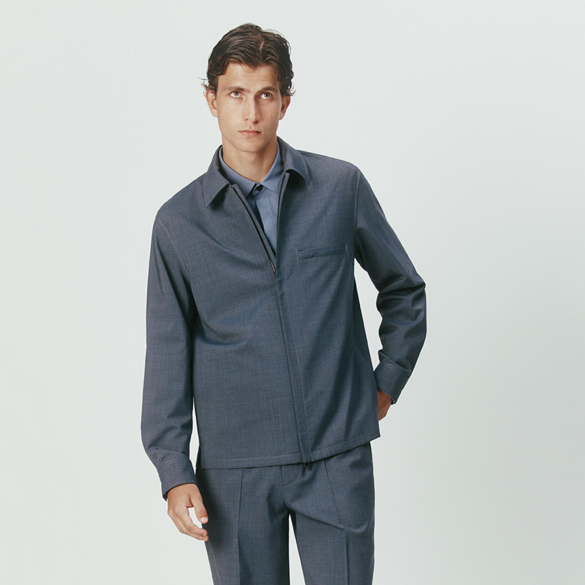 Zip Overshirt in Motion Wool