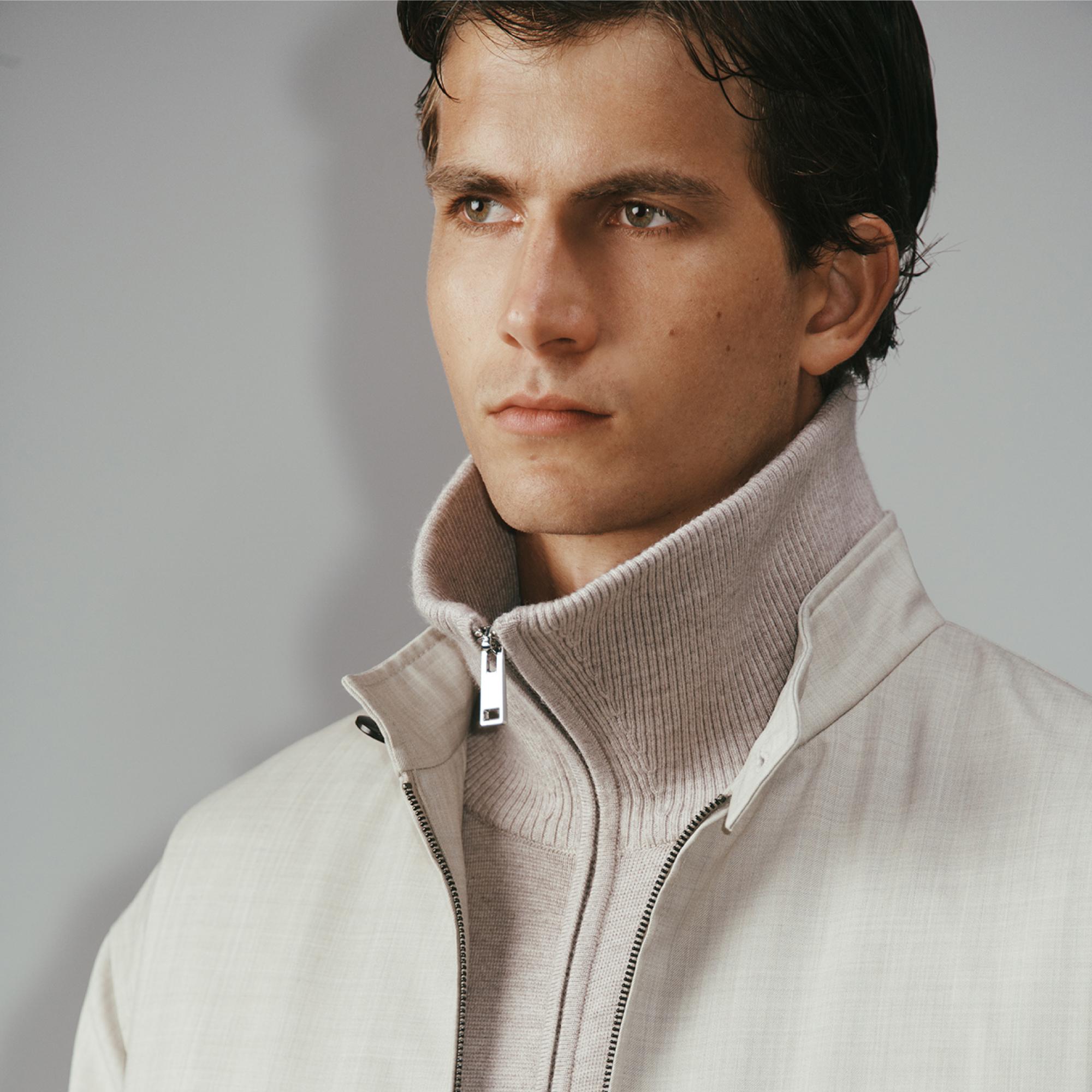 Turtleneck Cardigan in Light Bilen