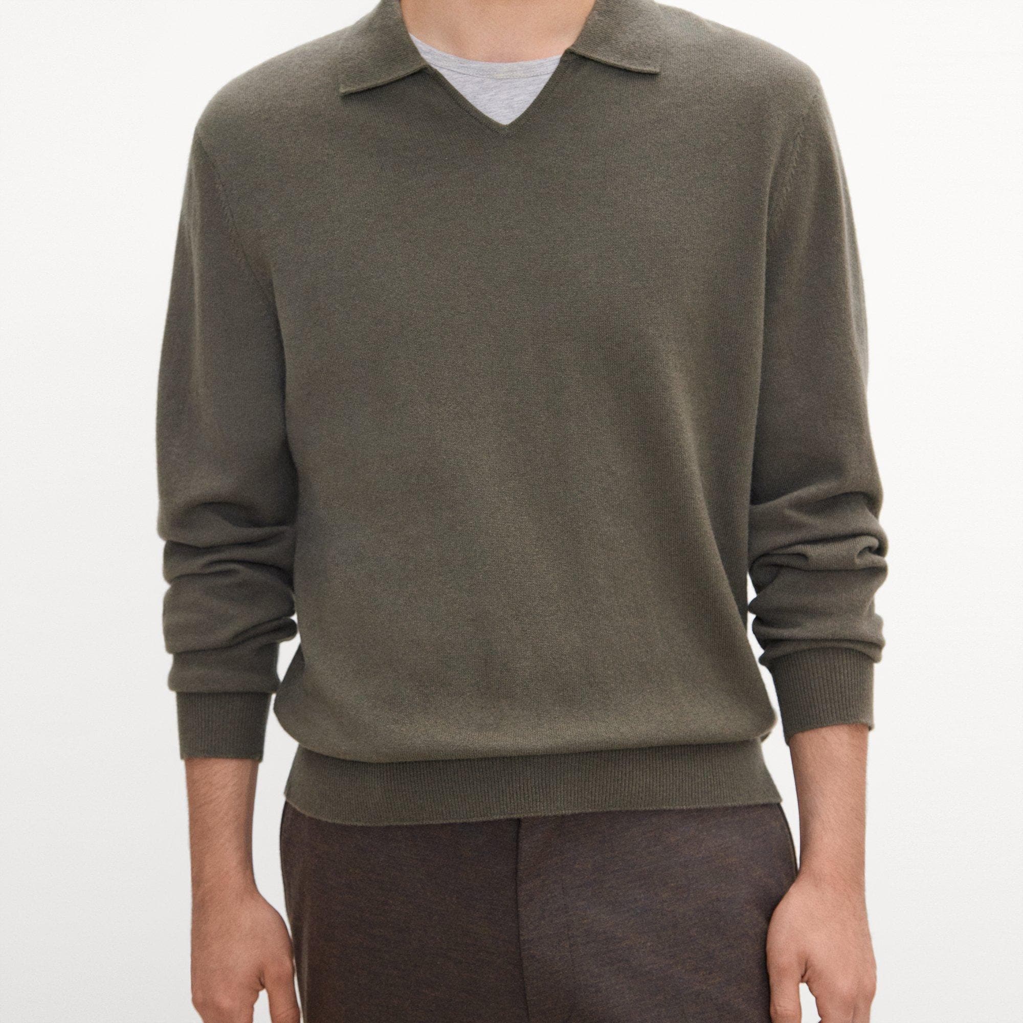 Open Collar Sweater in Cashmere
