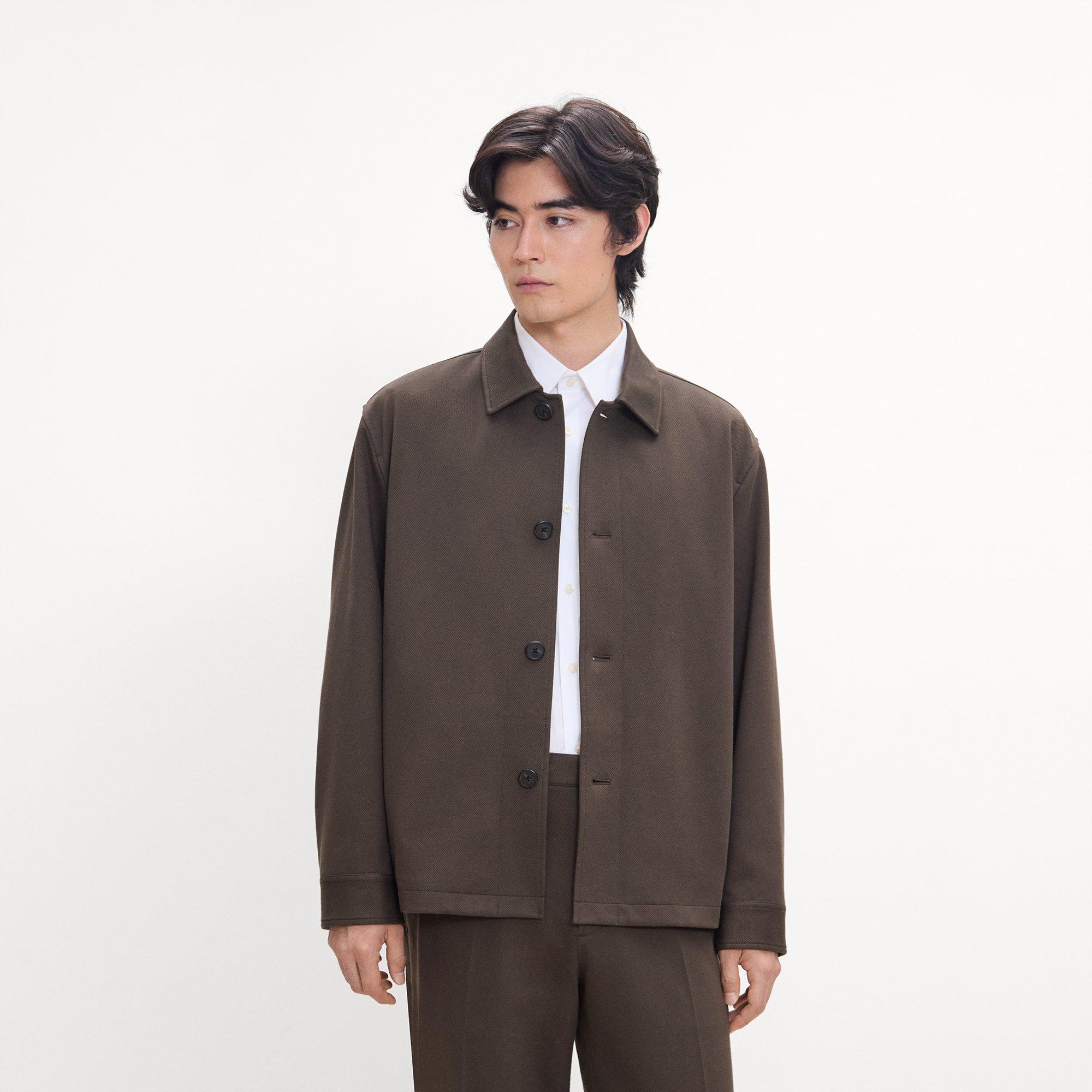 Shirt Jacket in Knit Twill