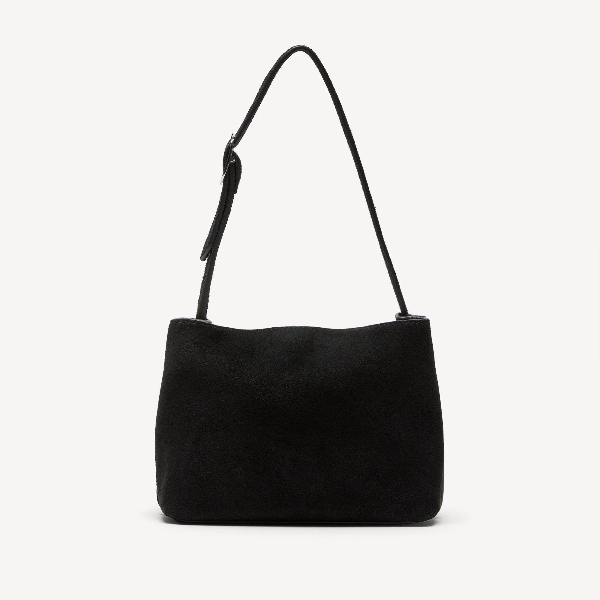 Line Mini Shoulder Bag in Suede