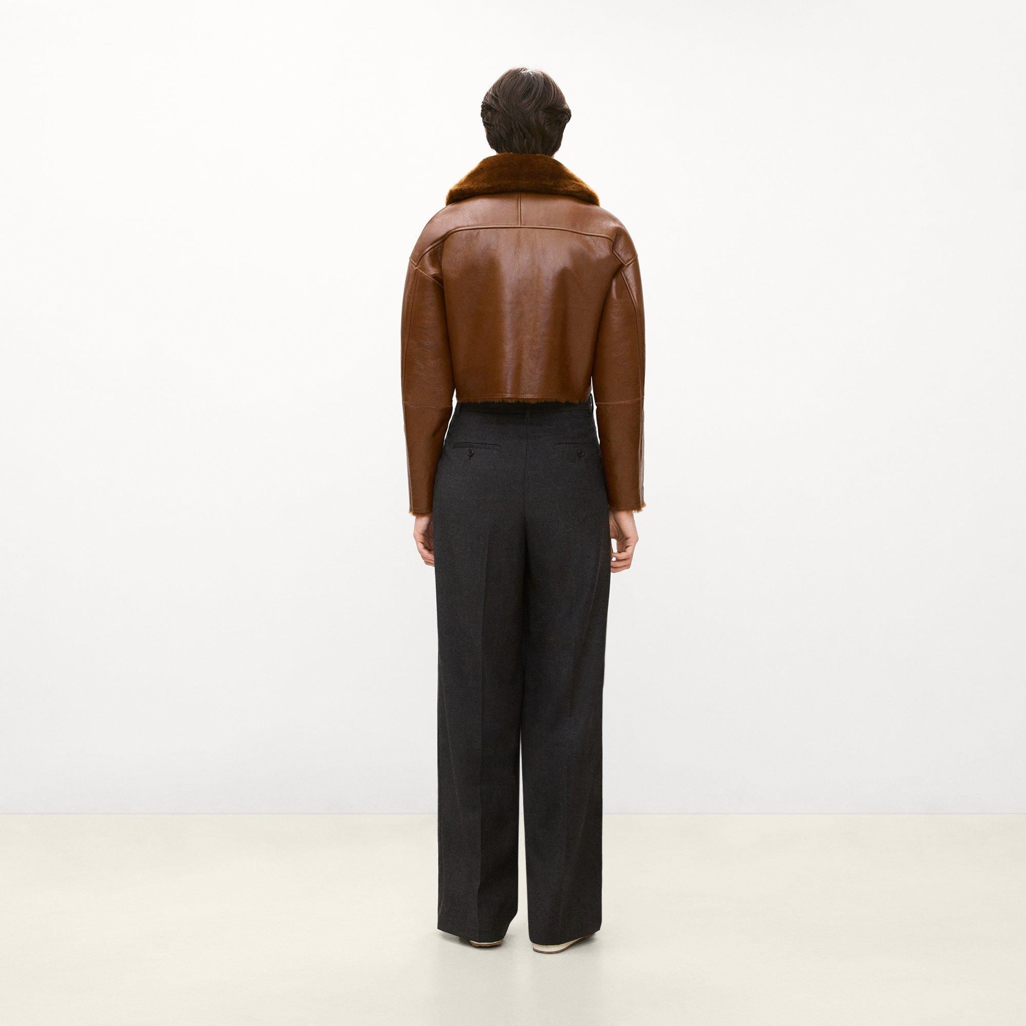 Cropped Jacket in Shearling