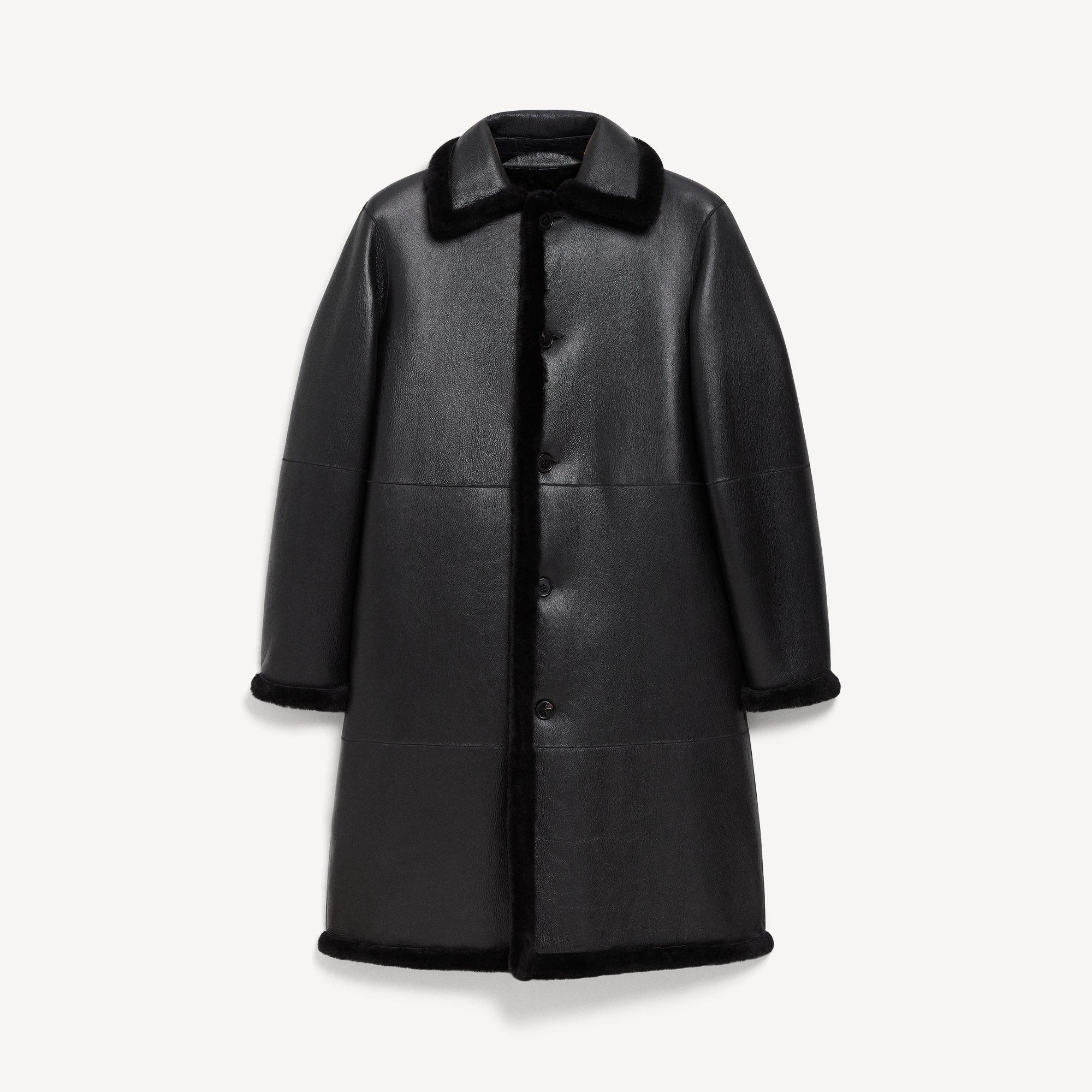 Reversible Trench Coat in Shearling