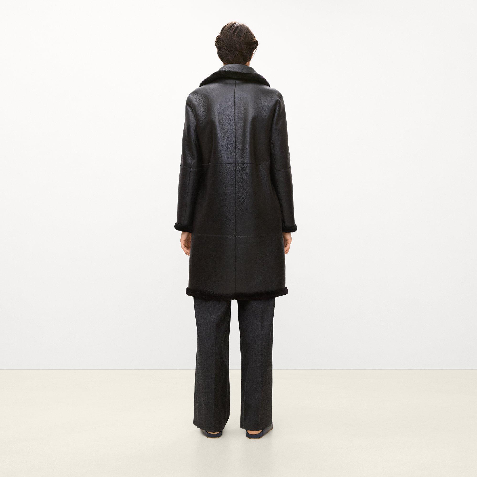 Reversible Trench Coat in Shearling