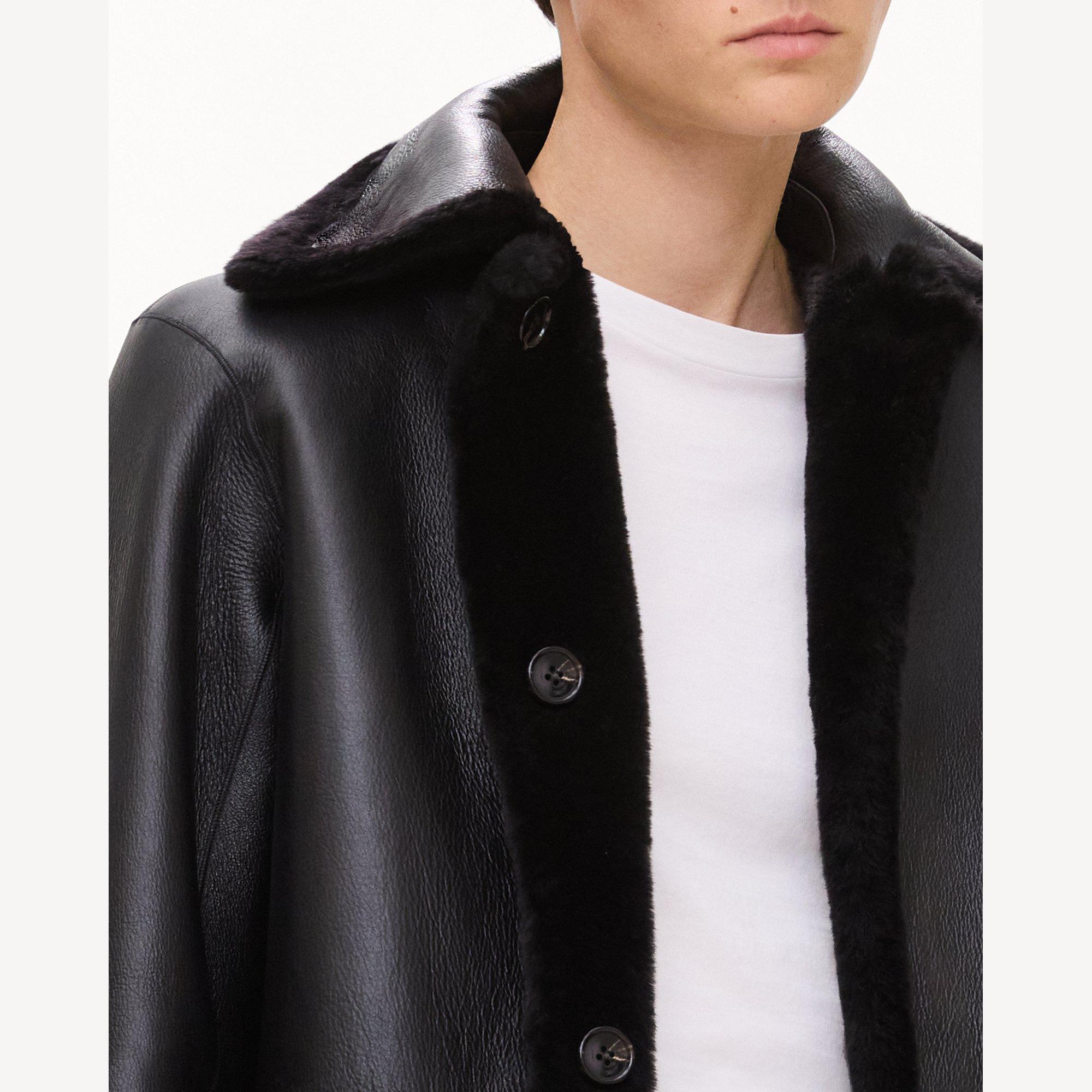 Reversible Trench Coat in Shearling