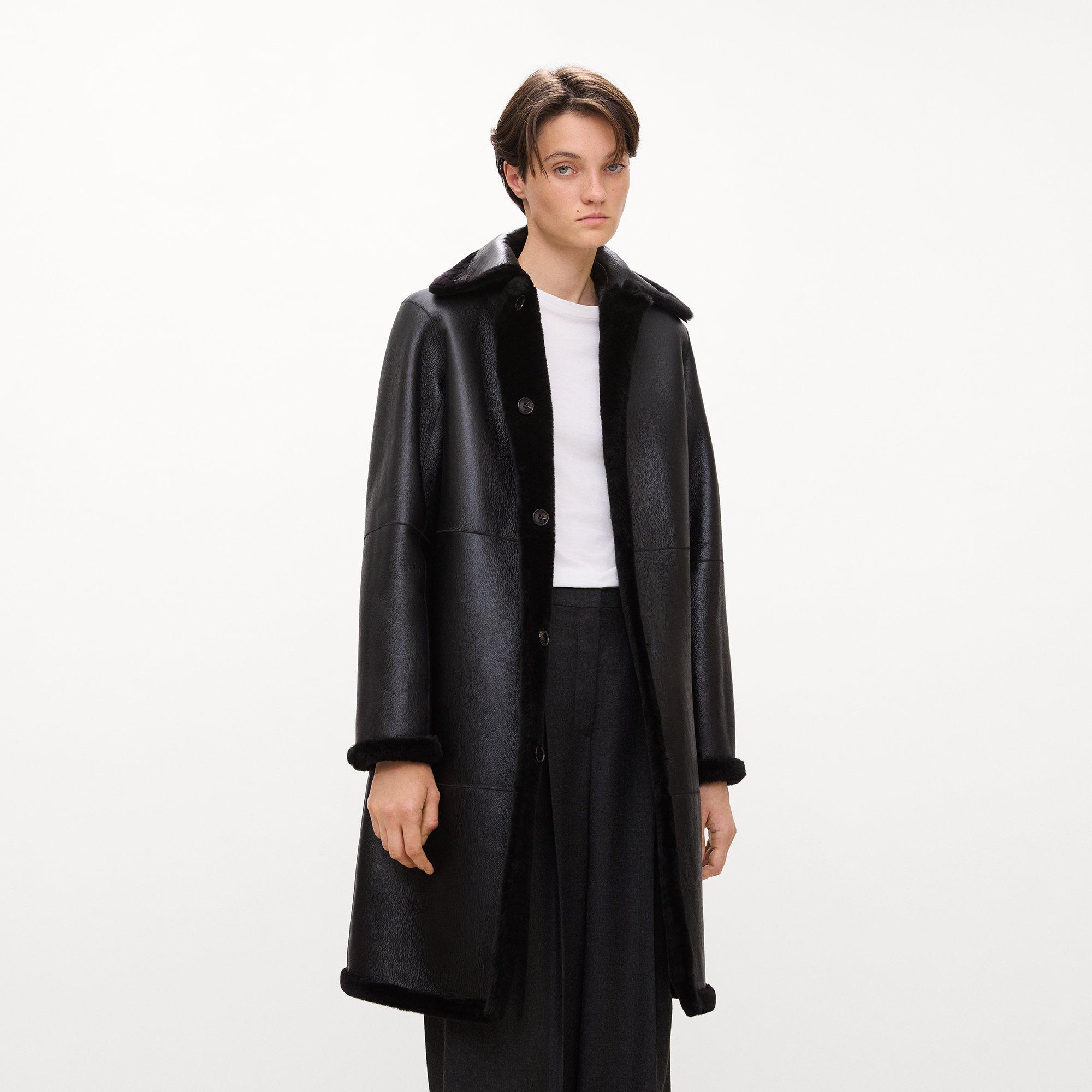 Reversible Trench Coat in Shearling