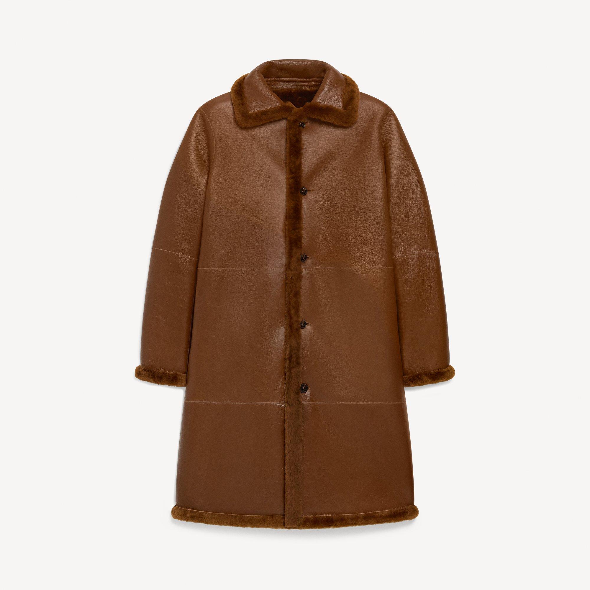 Reversible Trench Coat in Shearling