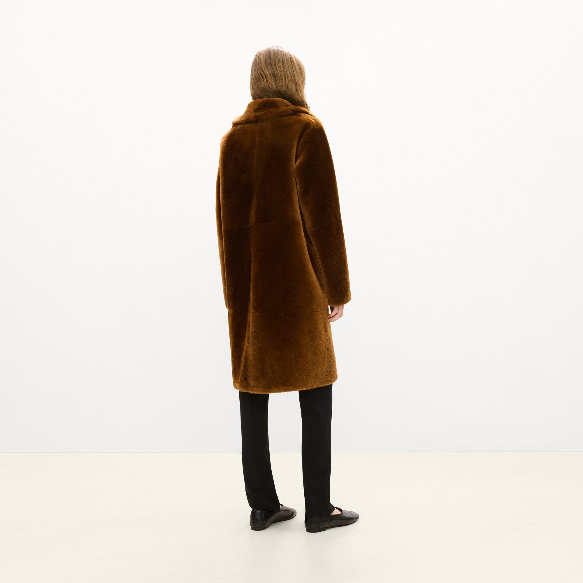 Reversible Trench Coat in Shearling