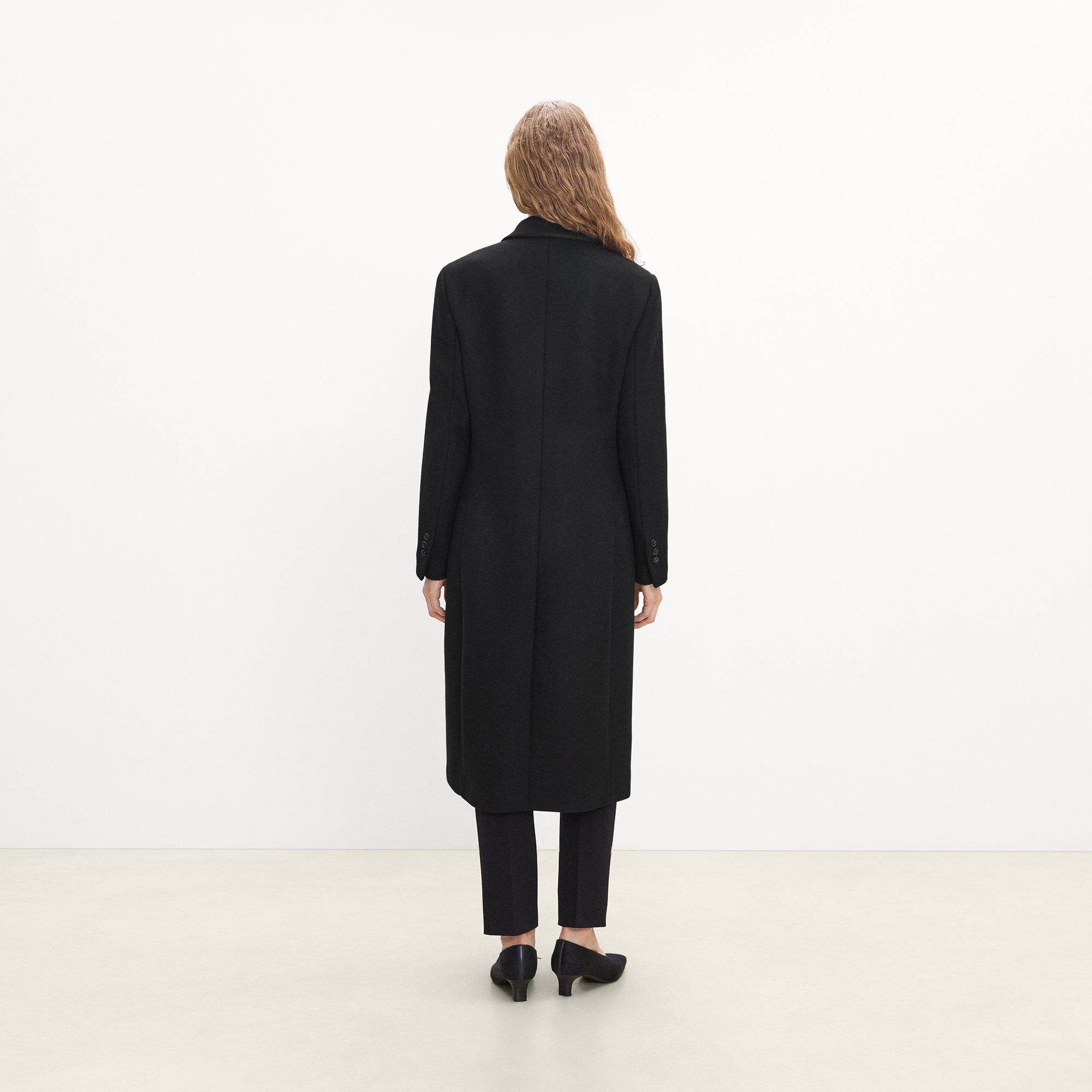 Double-Breasted Overcoat in Plush Melton