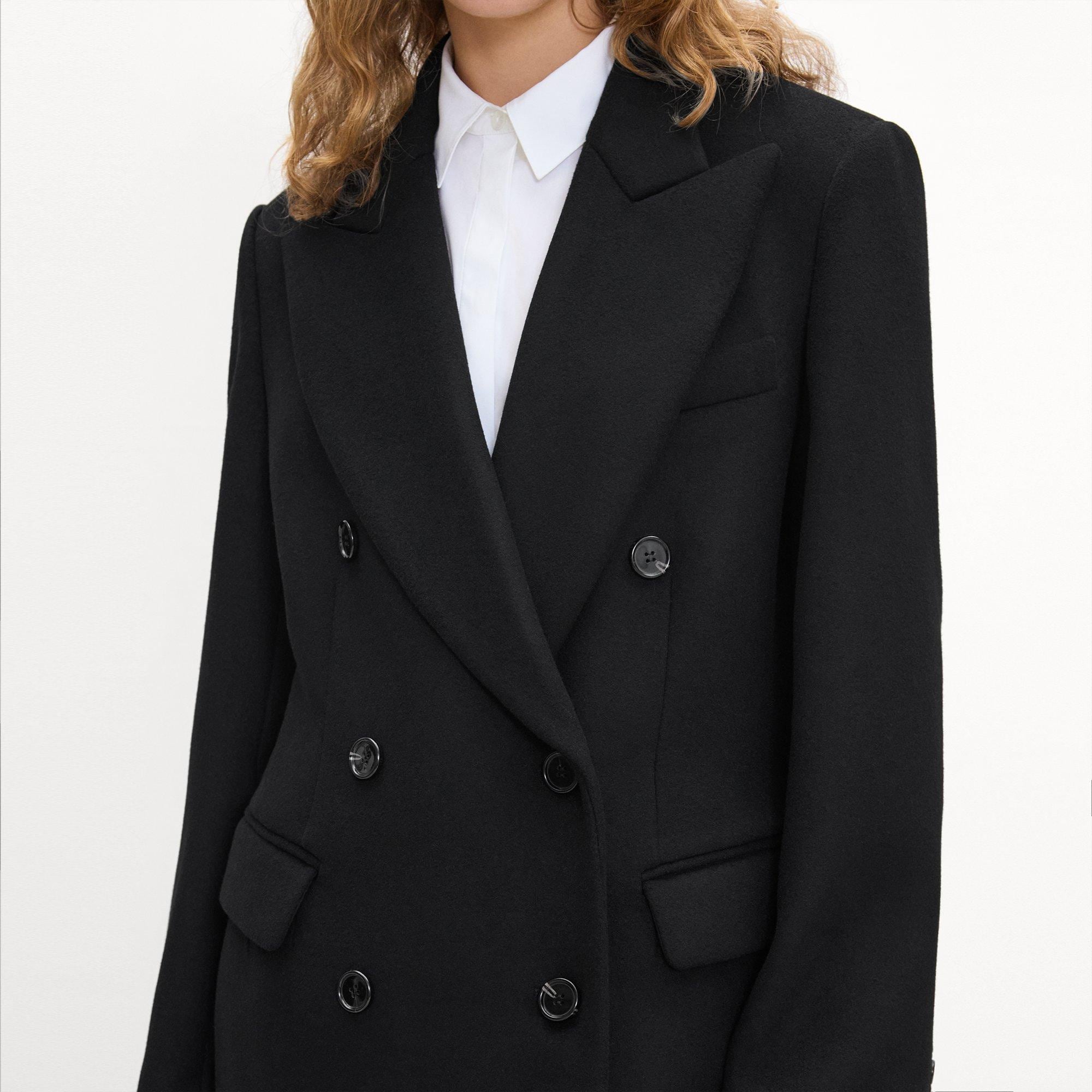 Double-Breasted Overcoat in Plush Melton
