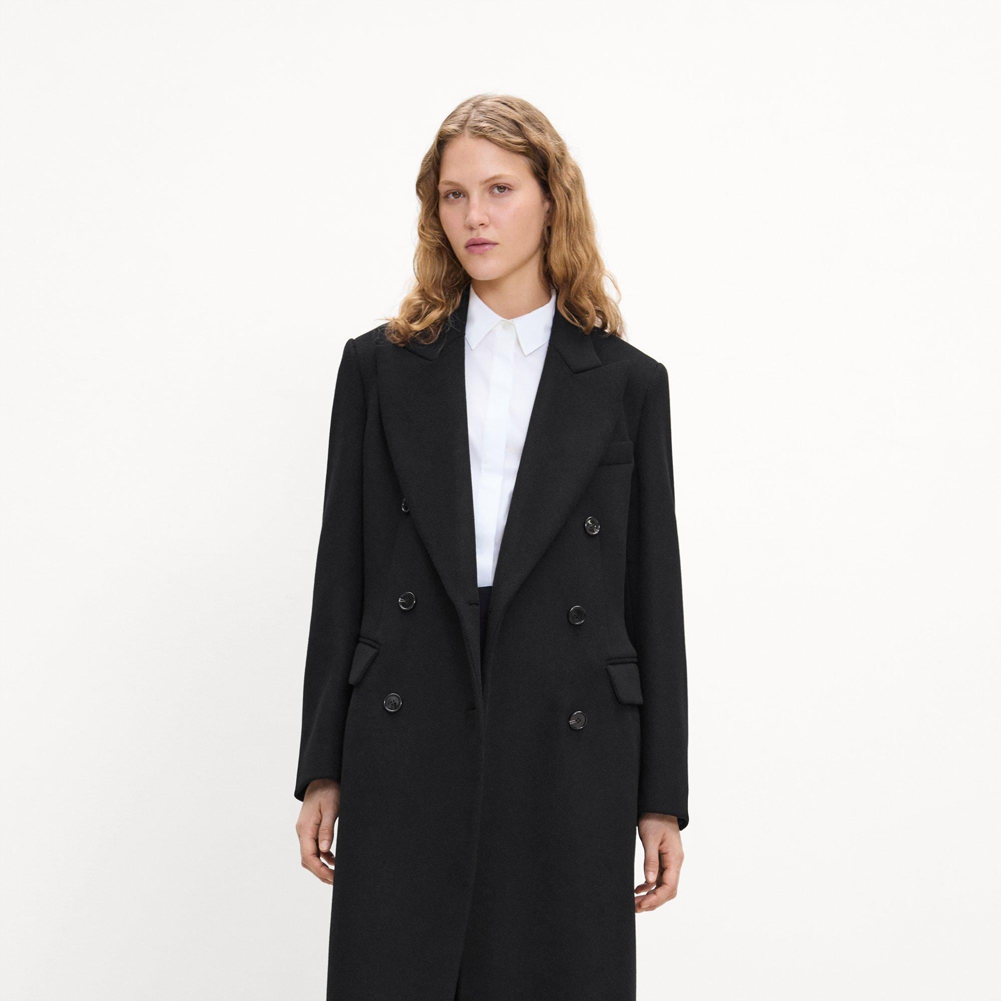 Double-Breasted Overcoat in Plush Melton