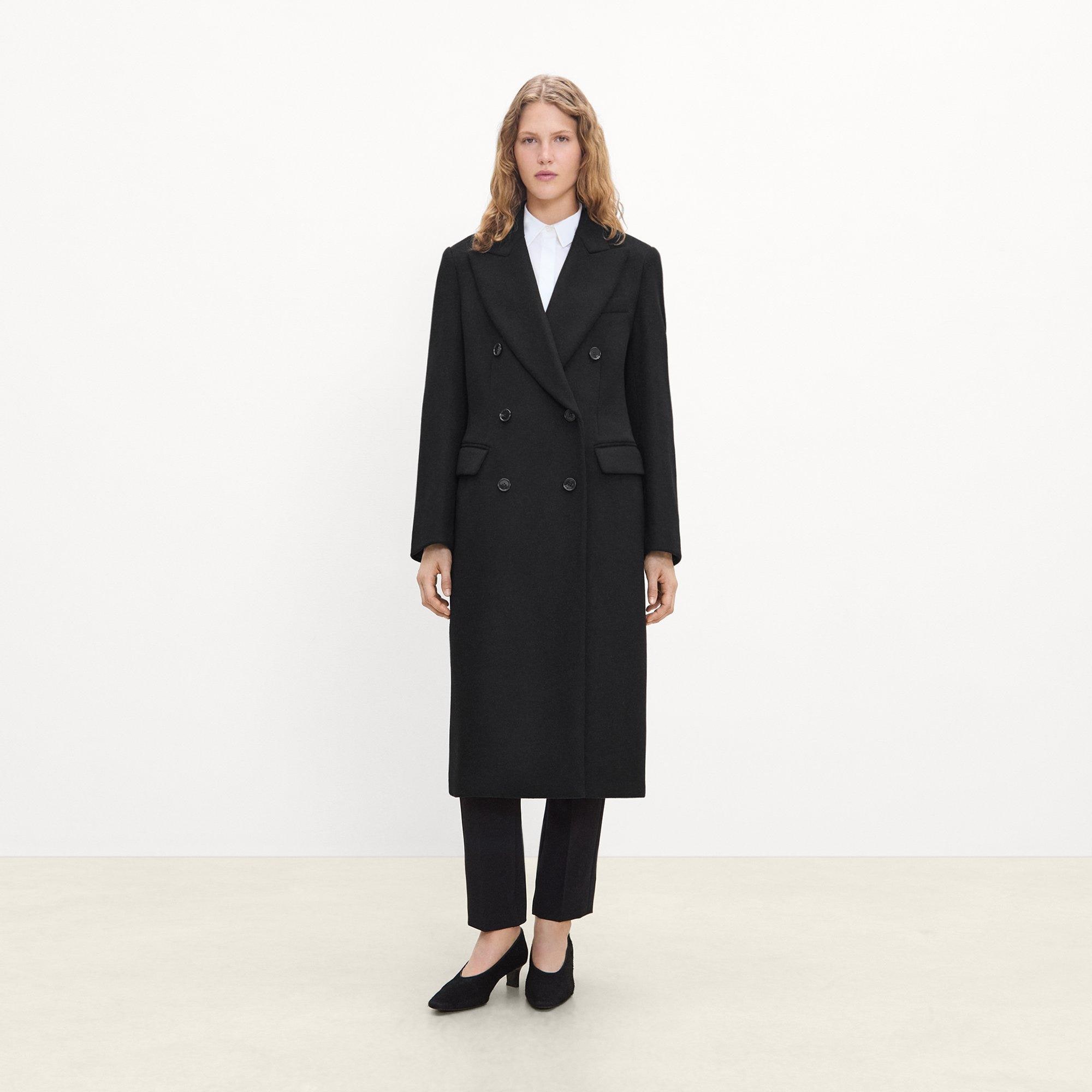 Double-Breasted Overcoat in Plush Melton