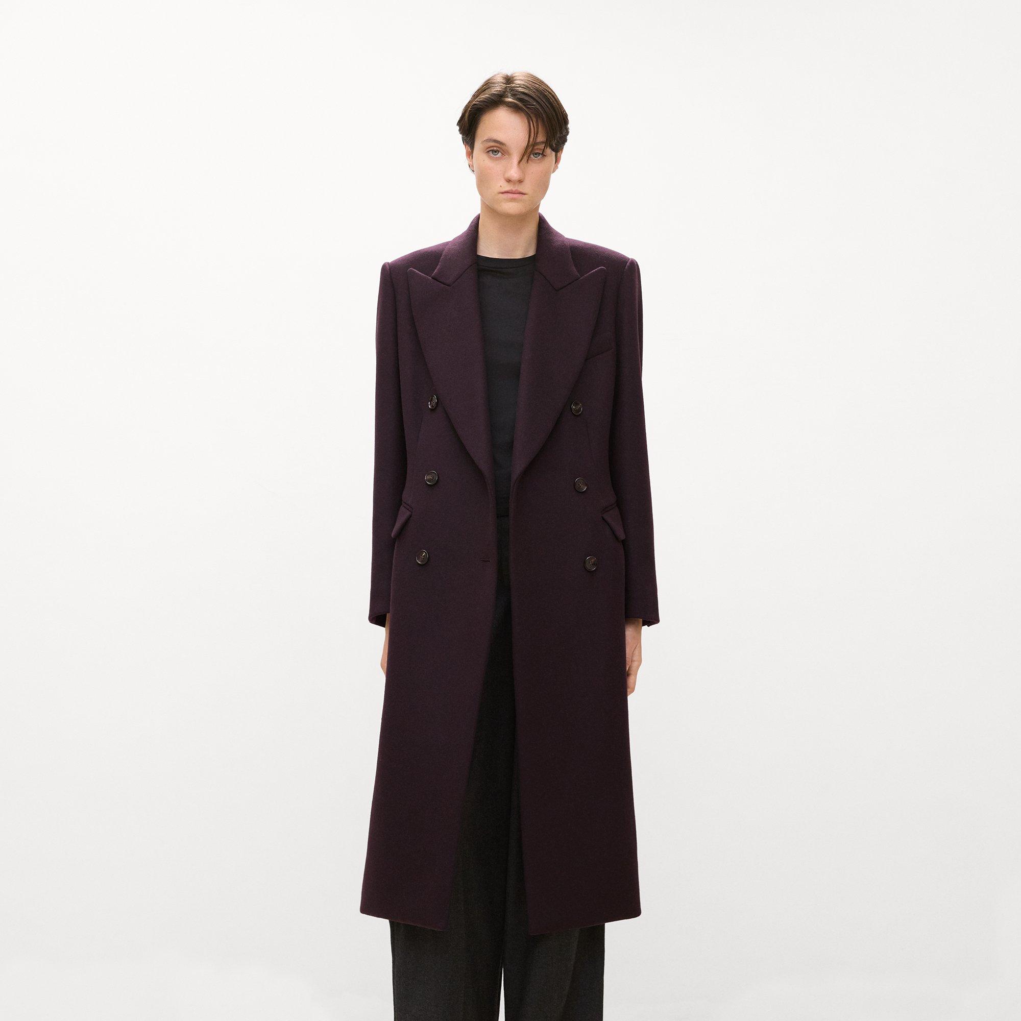 Double-Breasted Overcoat in Plush Melton