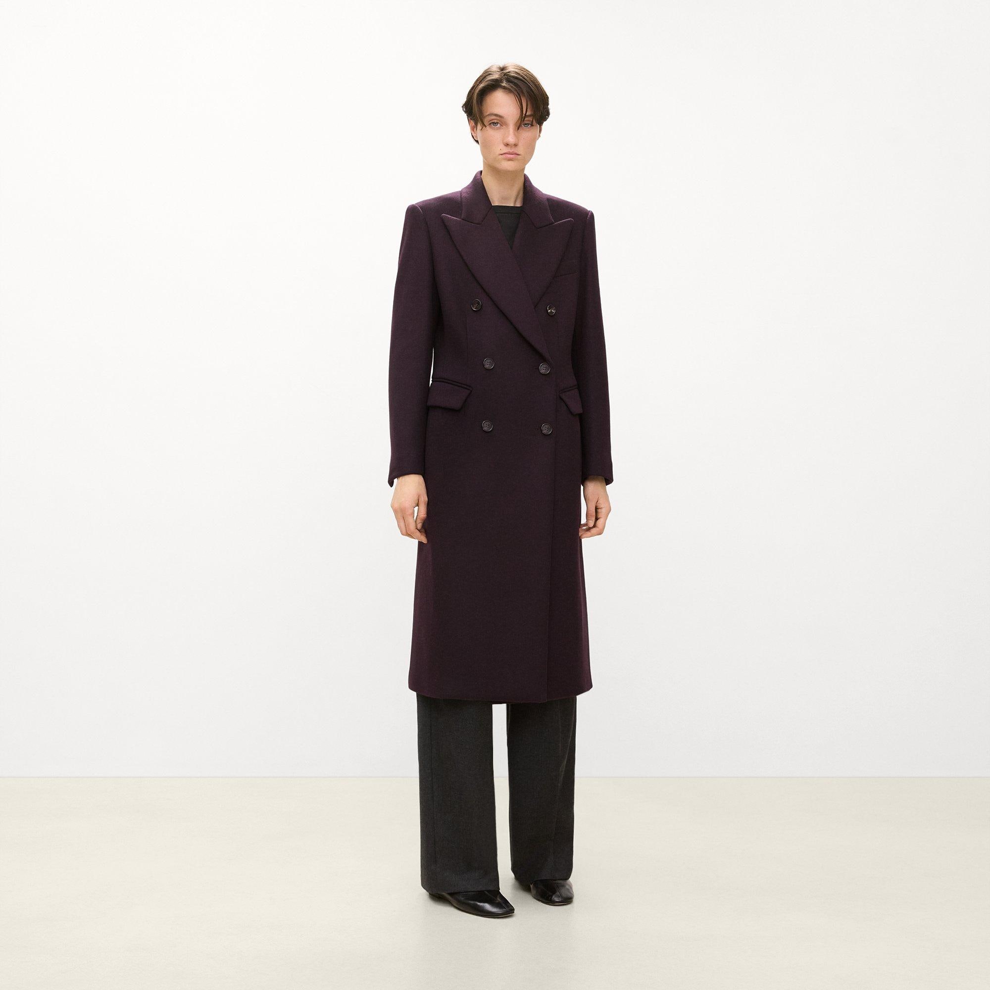 Double-Breasted Overcoat in Plush Melton