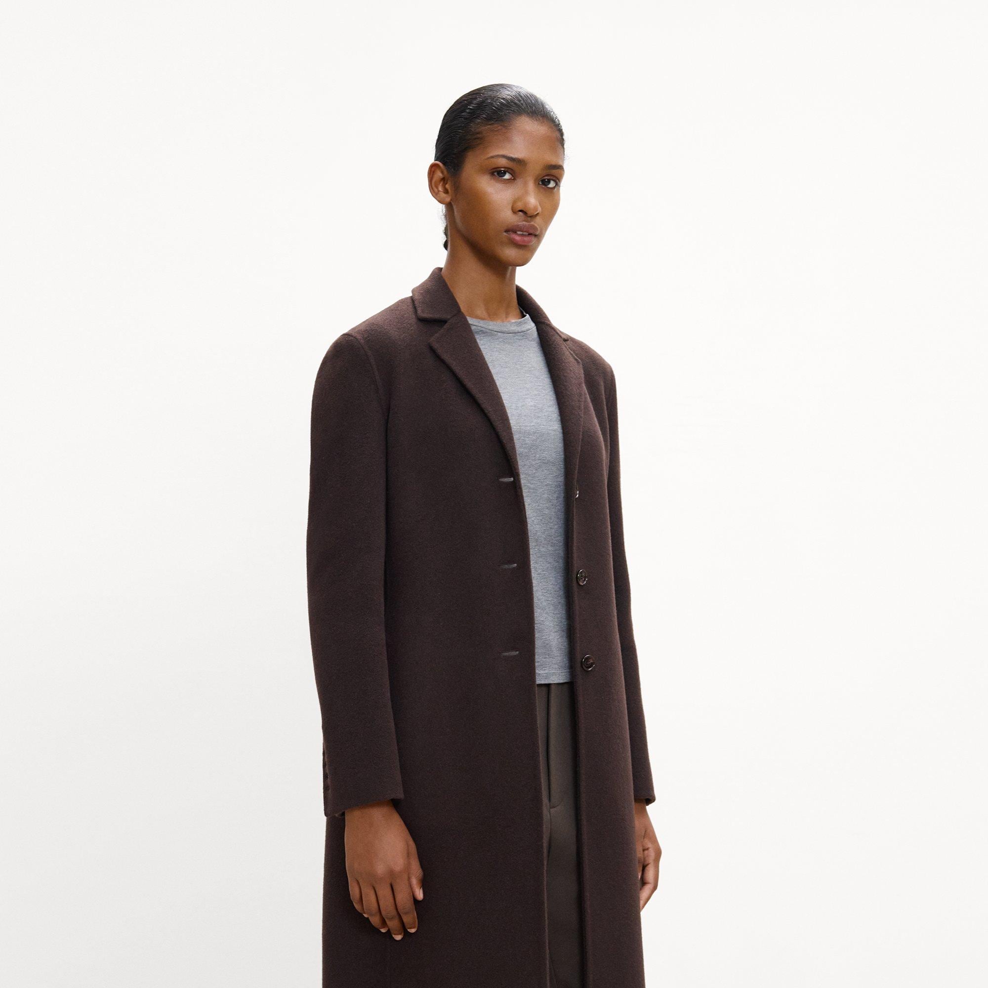 Blazer Coat in Brushed Double-Face Wool