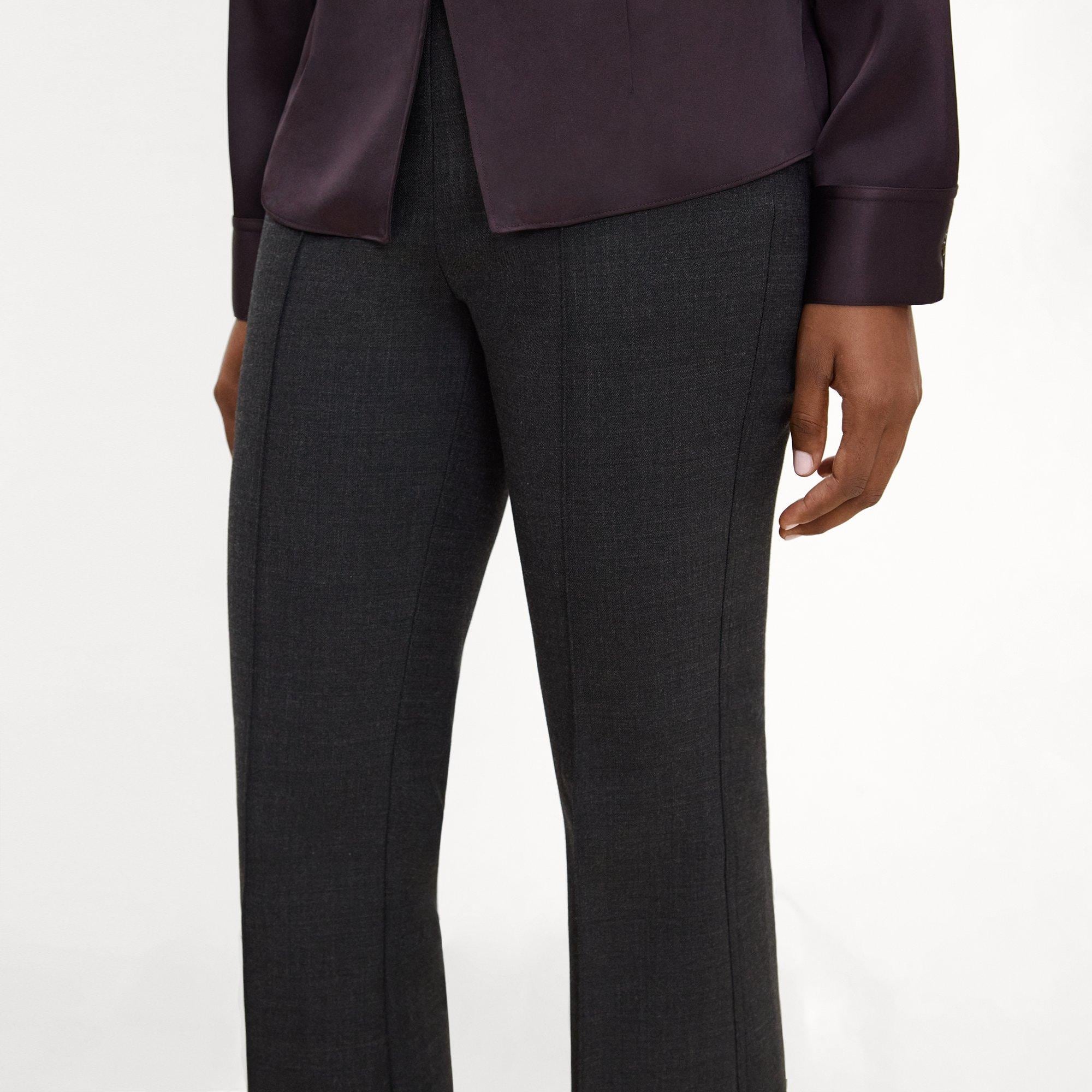 Side-Zip Flare Pant in Bistretch Wool
