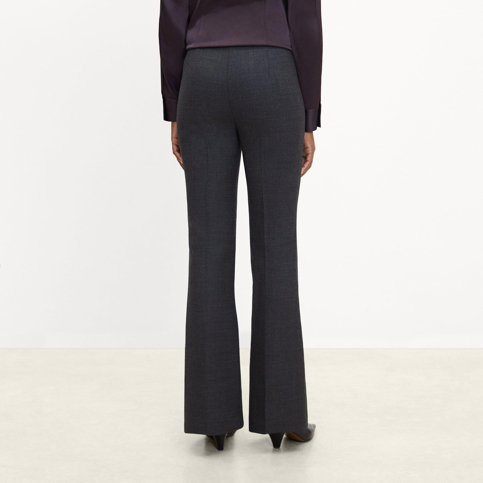 Side-Zip Flare Pant in Bistretch Wool