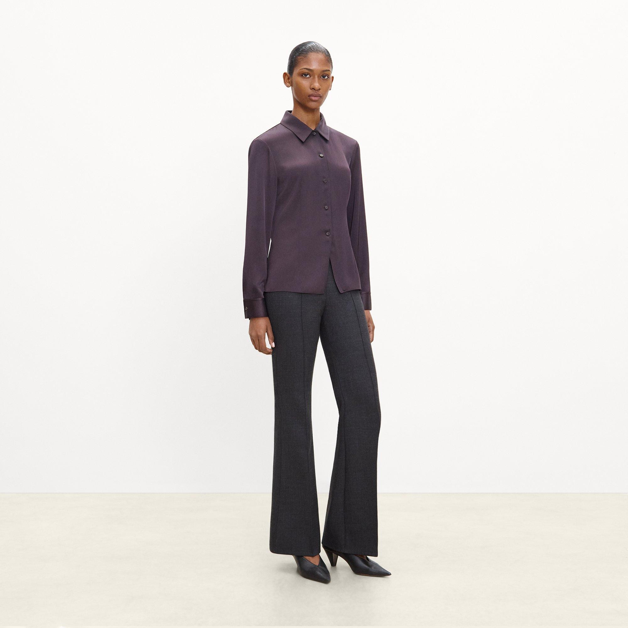 Side-Zip Flare Pant in Bistretch Wool