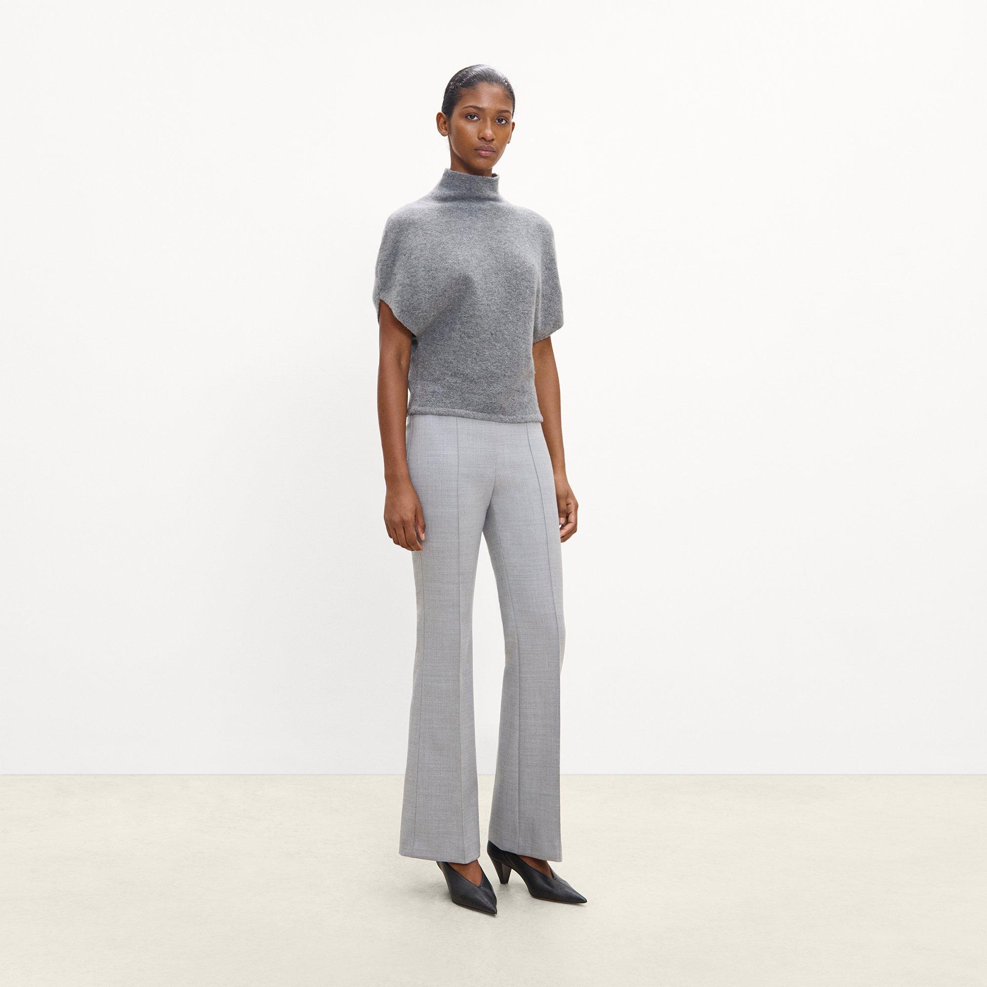 Side-Zip Flare Pant in Bistretch Wool