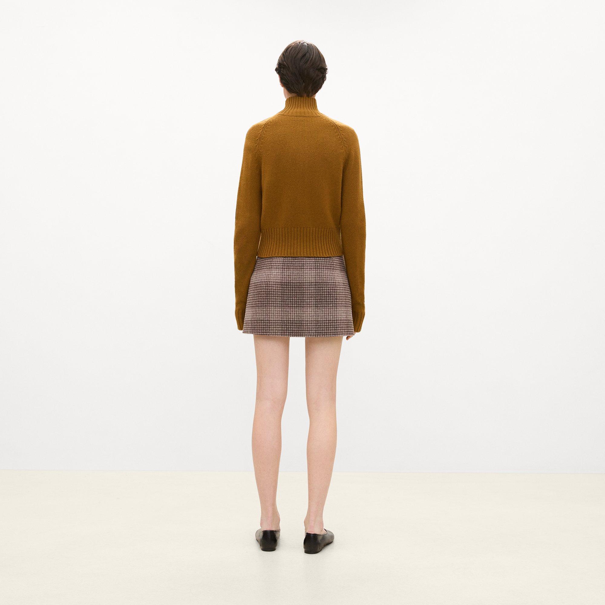 Raglan Zip Cardigan in Felted Wool-Cashmere