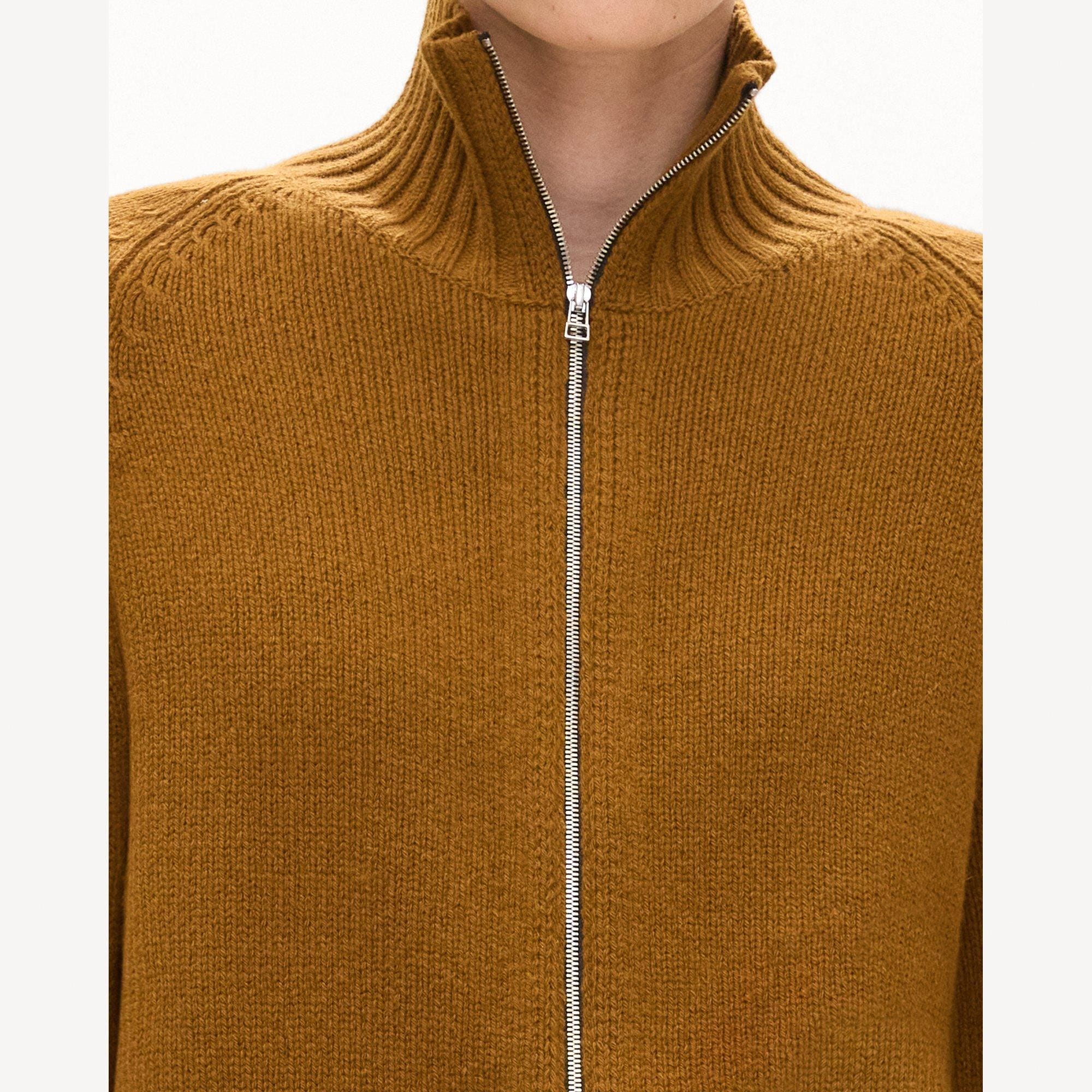 Raglan Zip Cardigan in Felted Wool-Cashmere