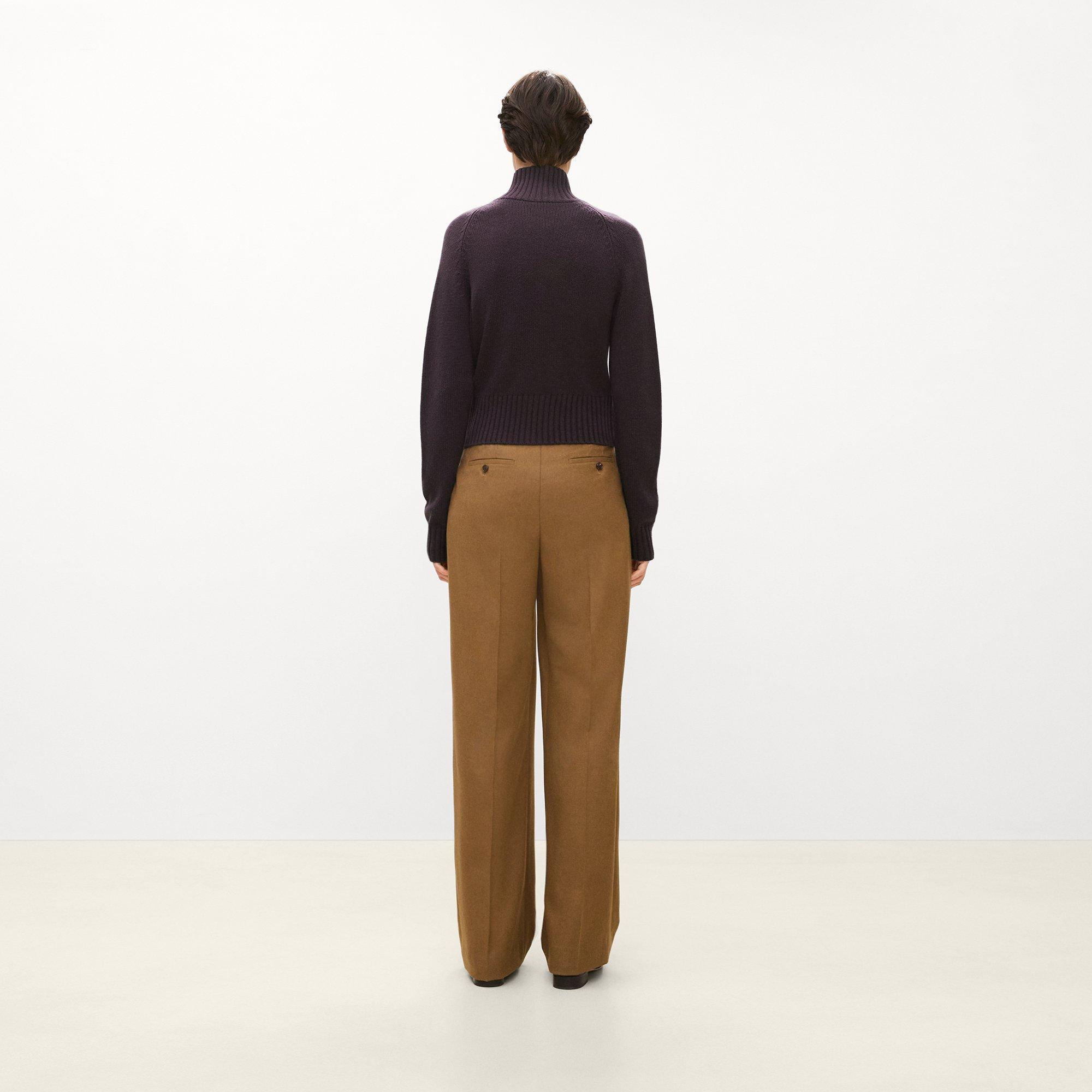 Raglan Zip Cardigan in Felted Wool-Cashmere