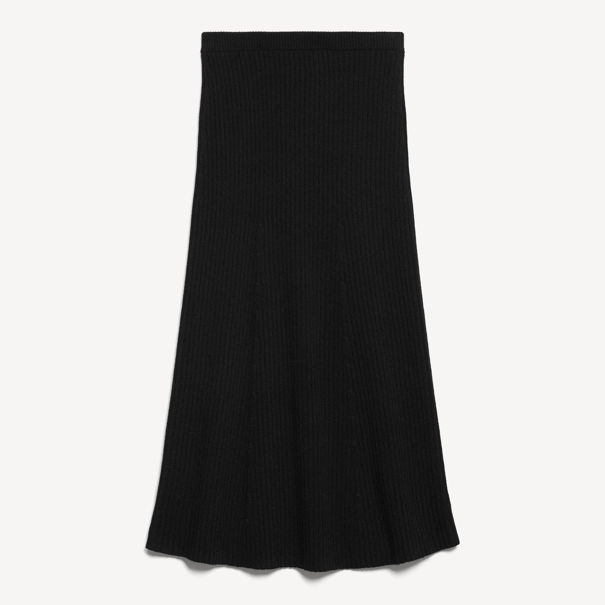 Ribbed Skirt in Felted Wool-Cashmere