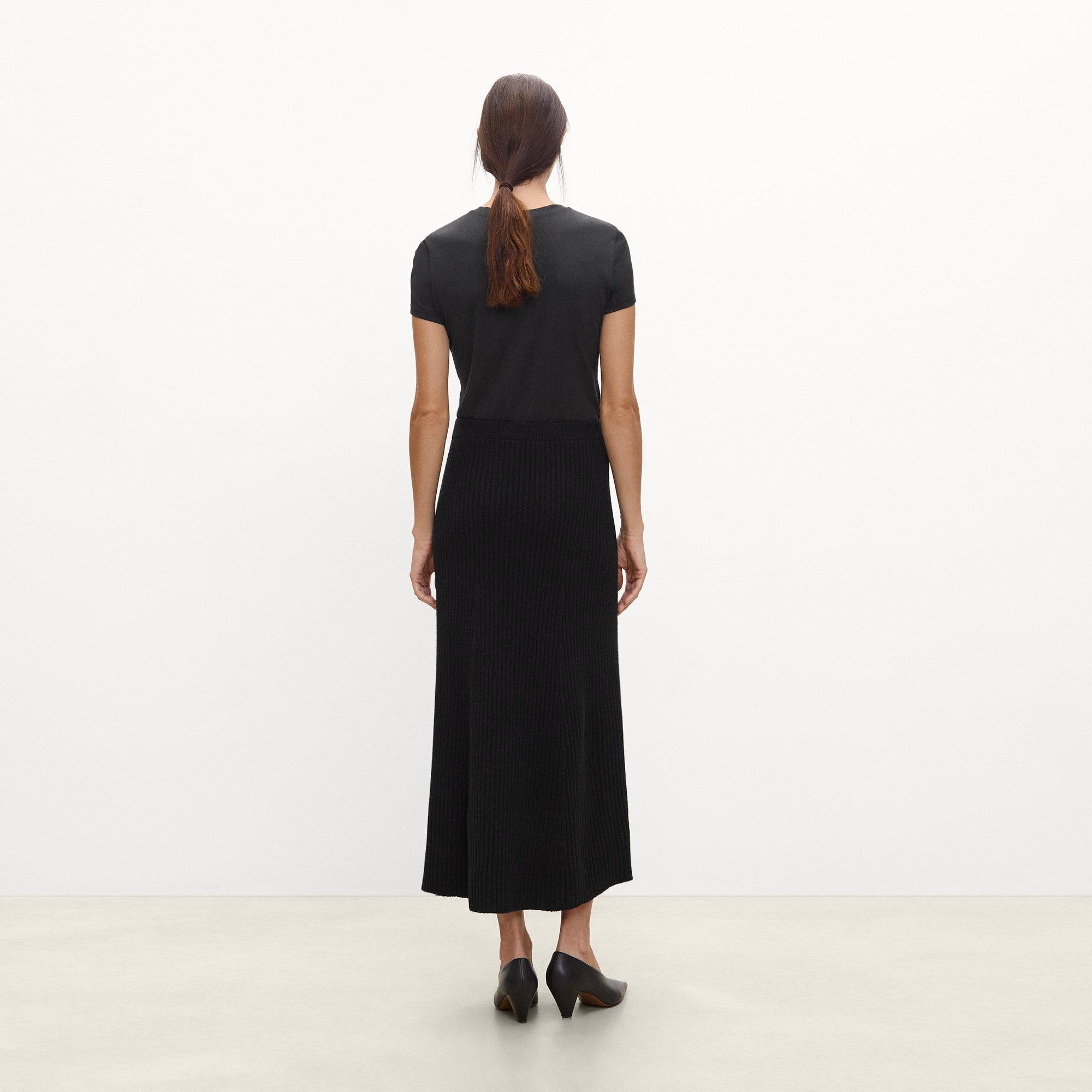 Ribbed Skirt in Felted Wool-Cashmere