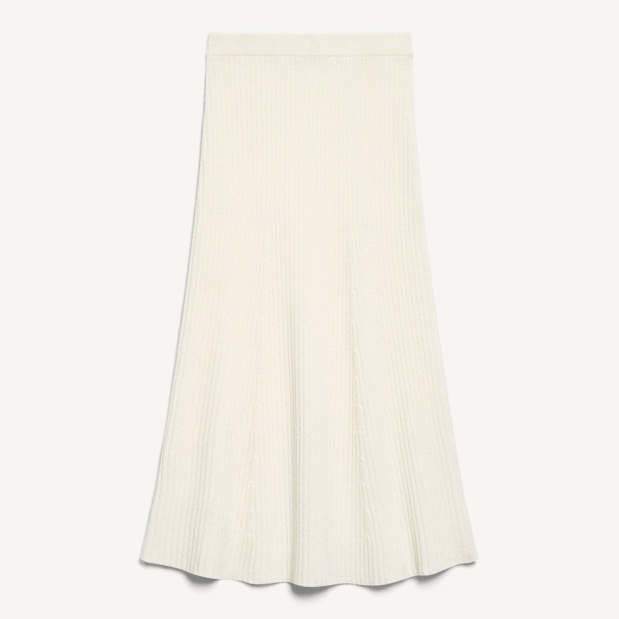 Ribbed Skirt in Felted Wool-Cashmere