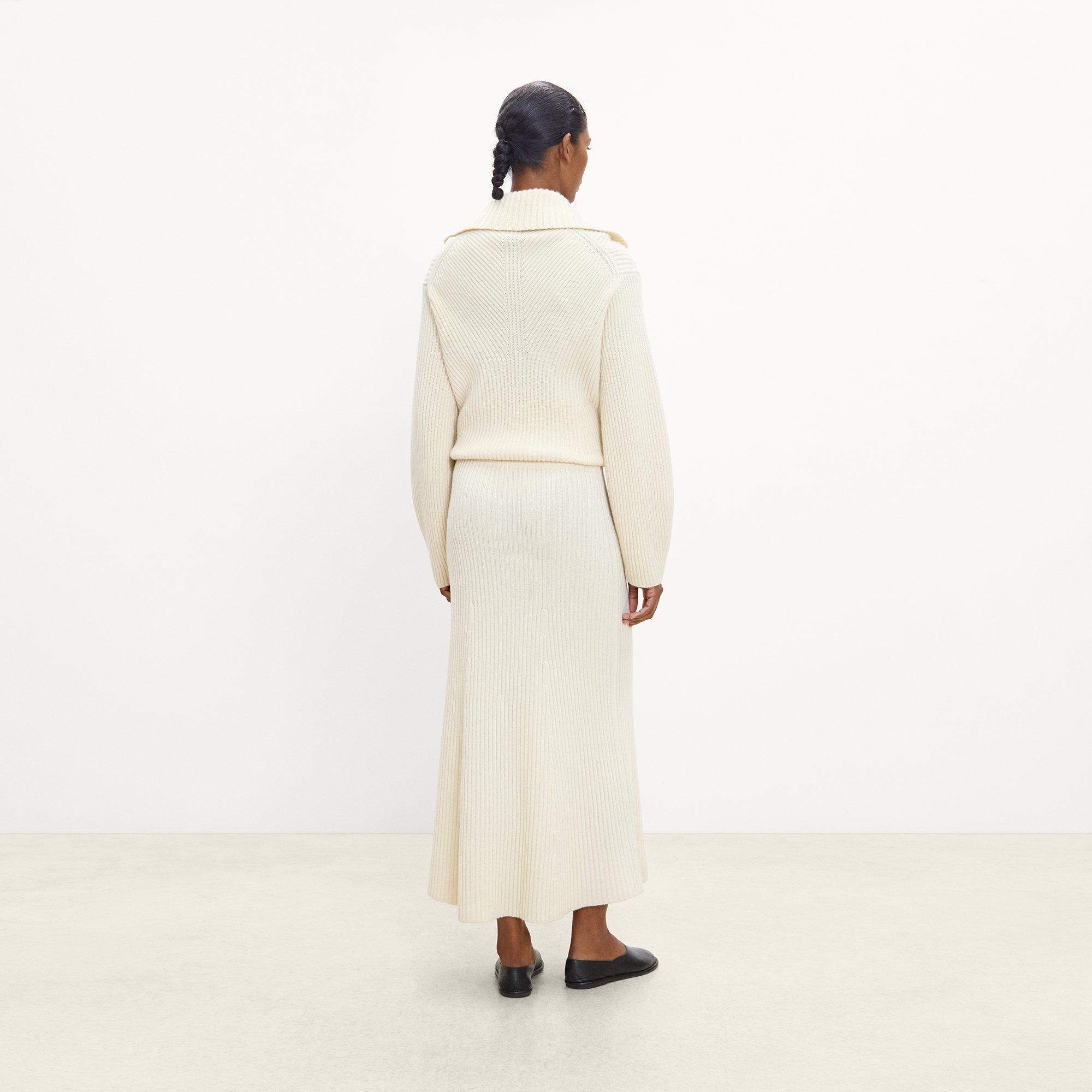 Ribbed Skirt in Felted Wool-Cashmere