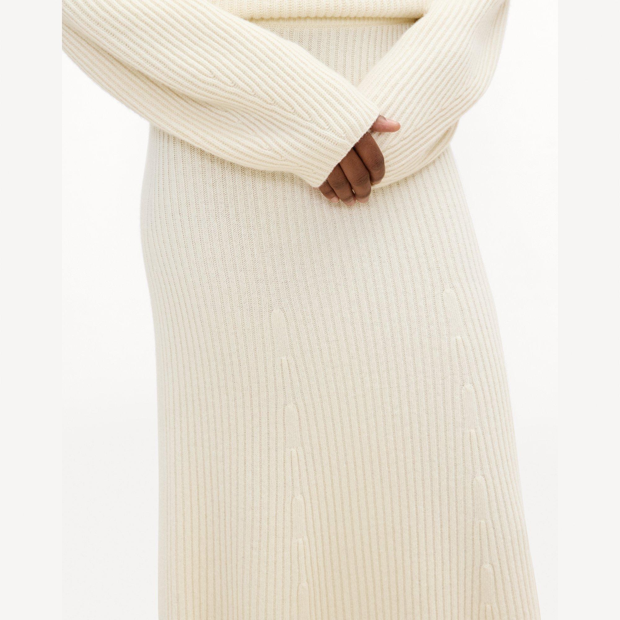 Ribbed Skirt in Felted Wool-Cashmere