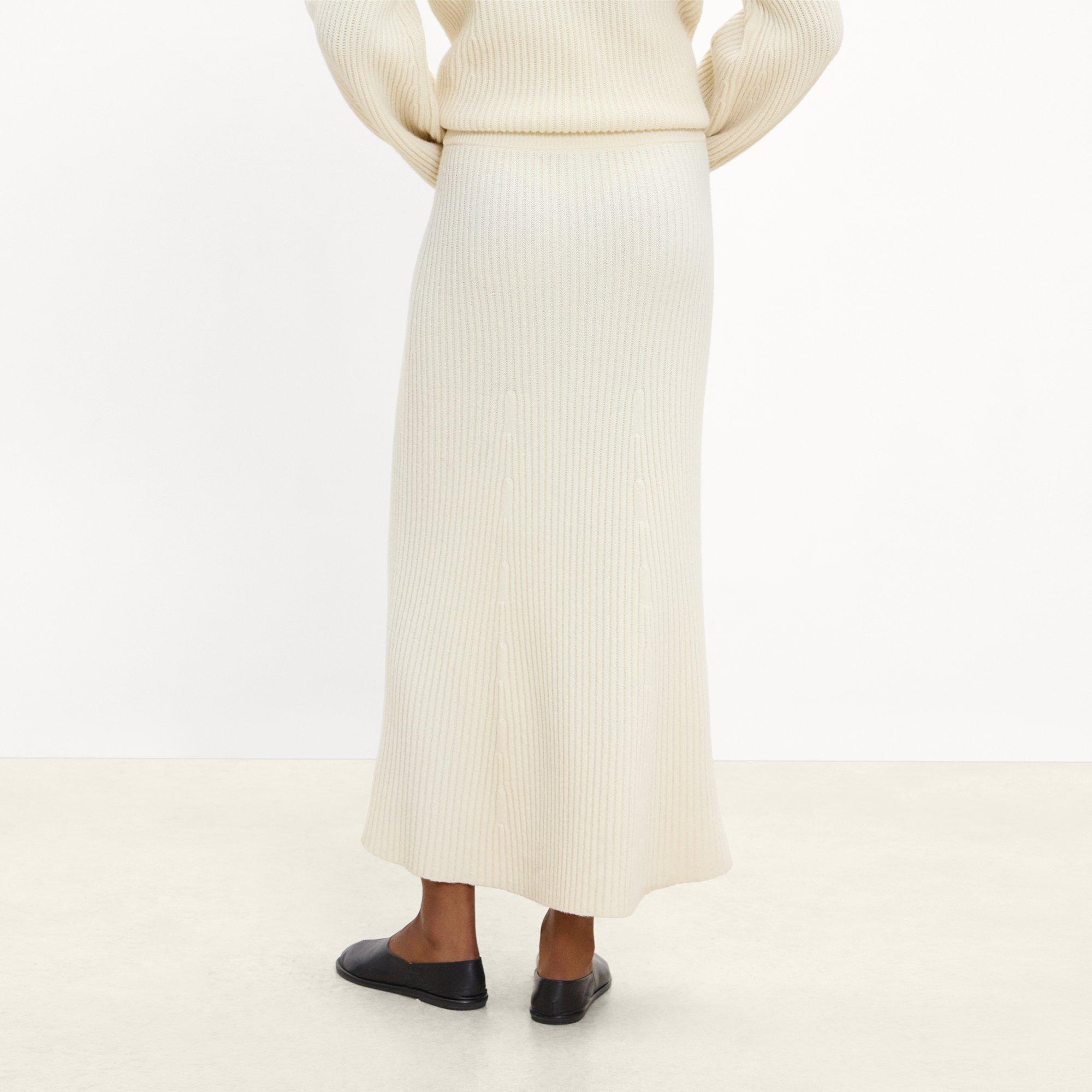 Ribbed Skirt in Felted Wool-Cashmere