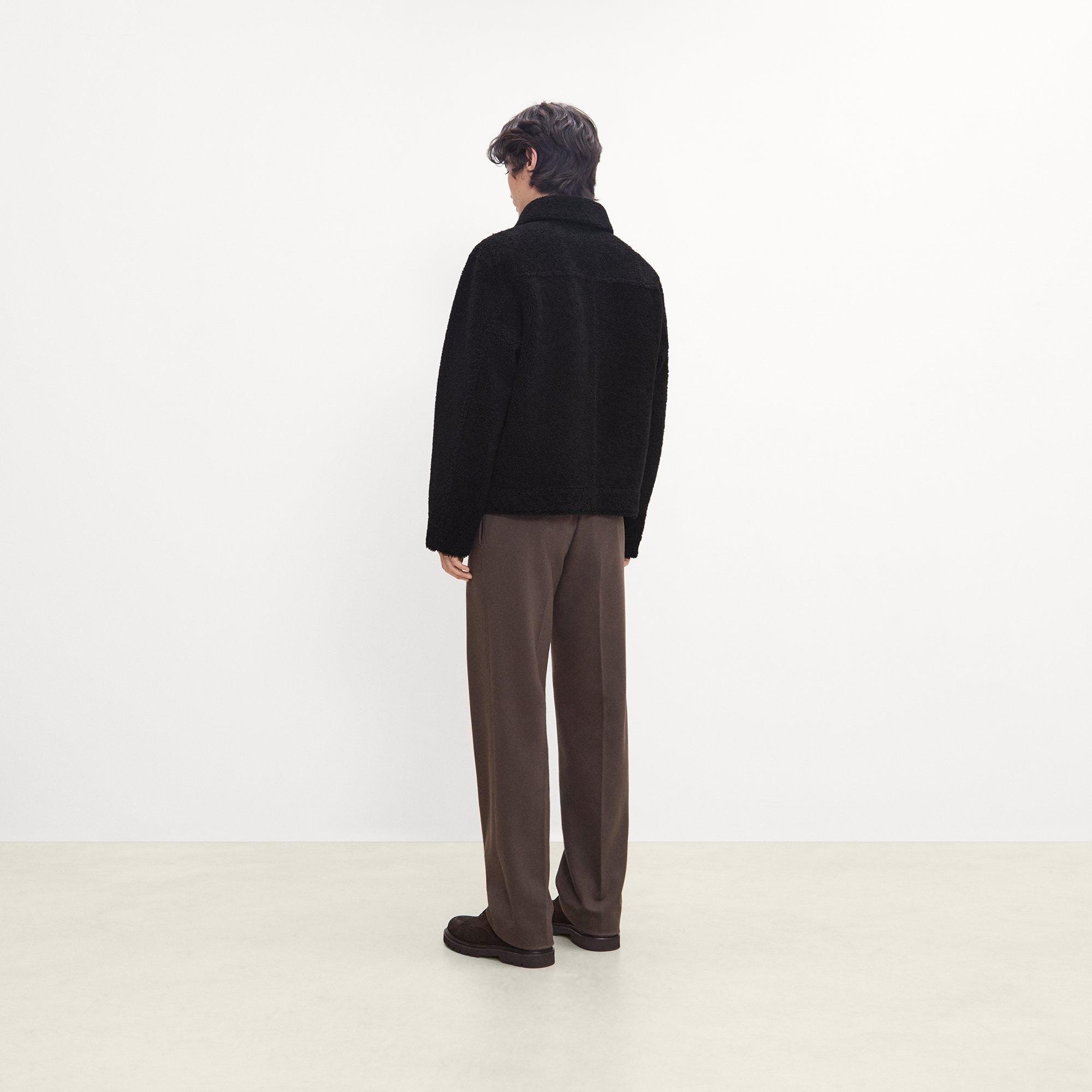 Reversible Button-Up Jacket in Shearling