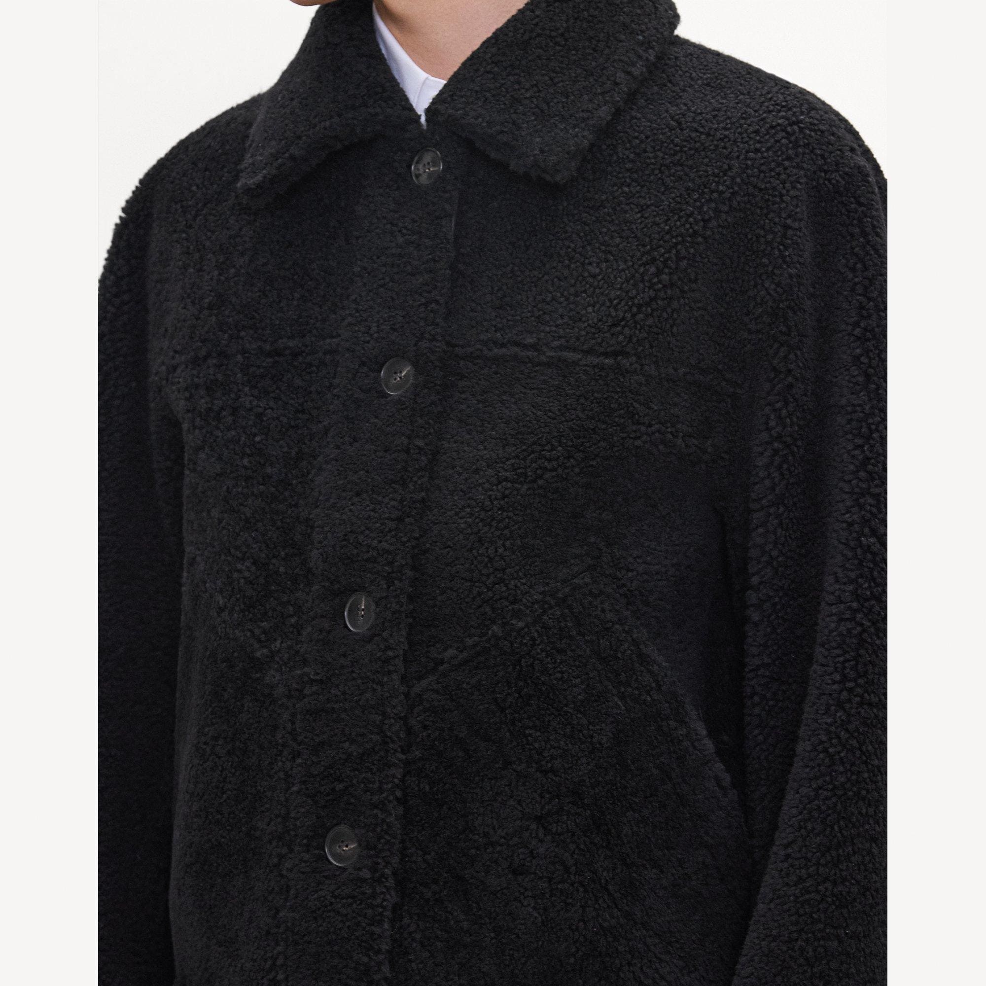 Reversible Button-Up Jacket in Shearling