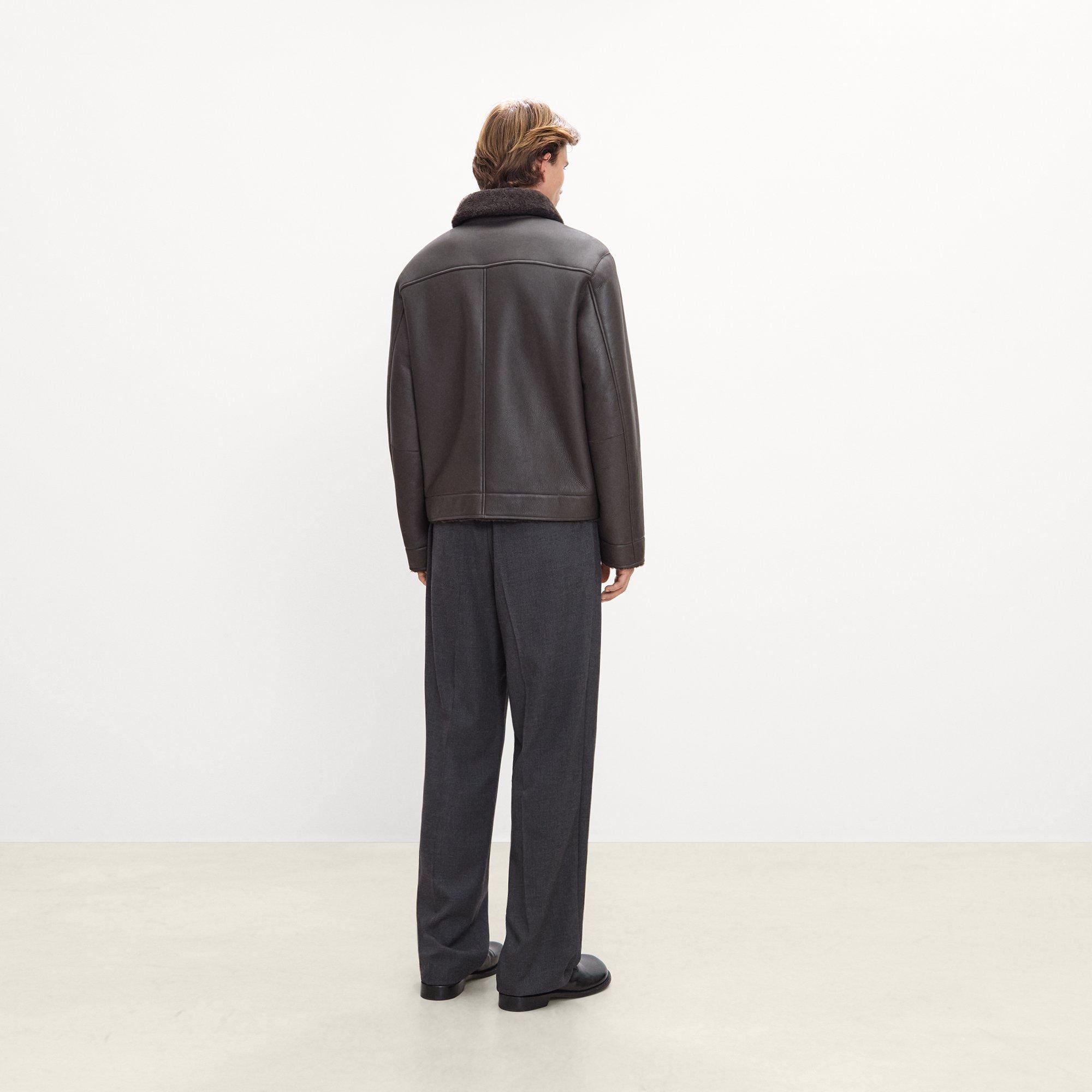 Reversible Button-Up Jacket in Shearling