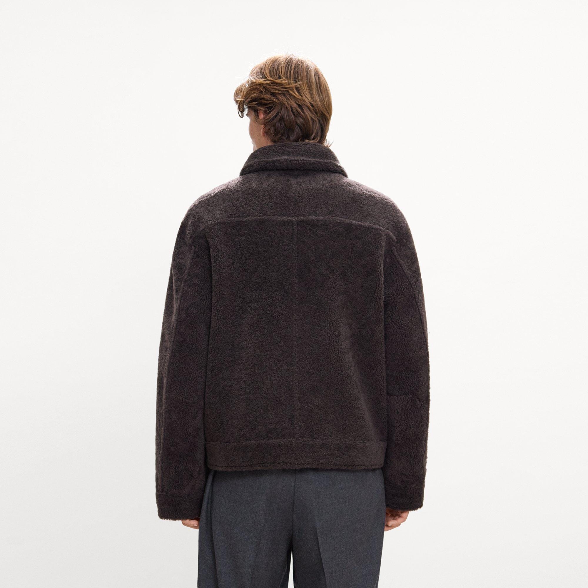 Reversible Button-Up Jacket in Shearling