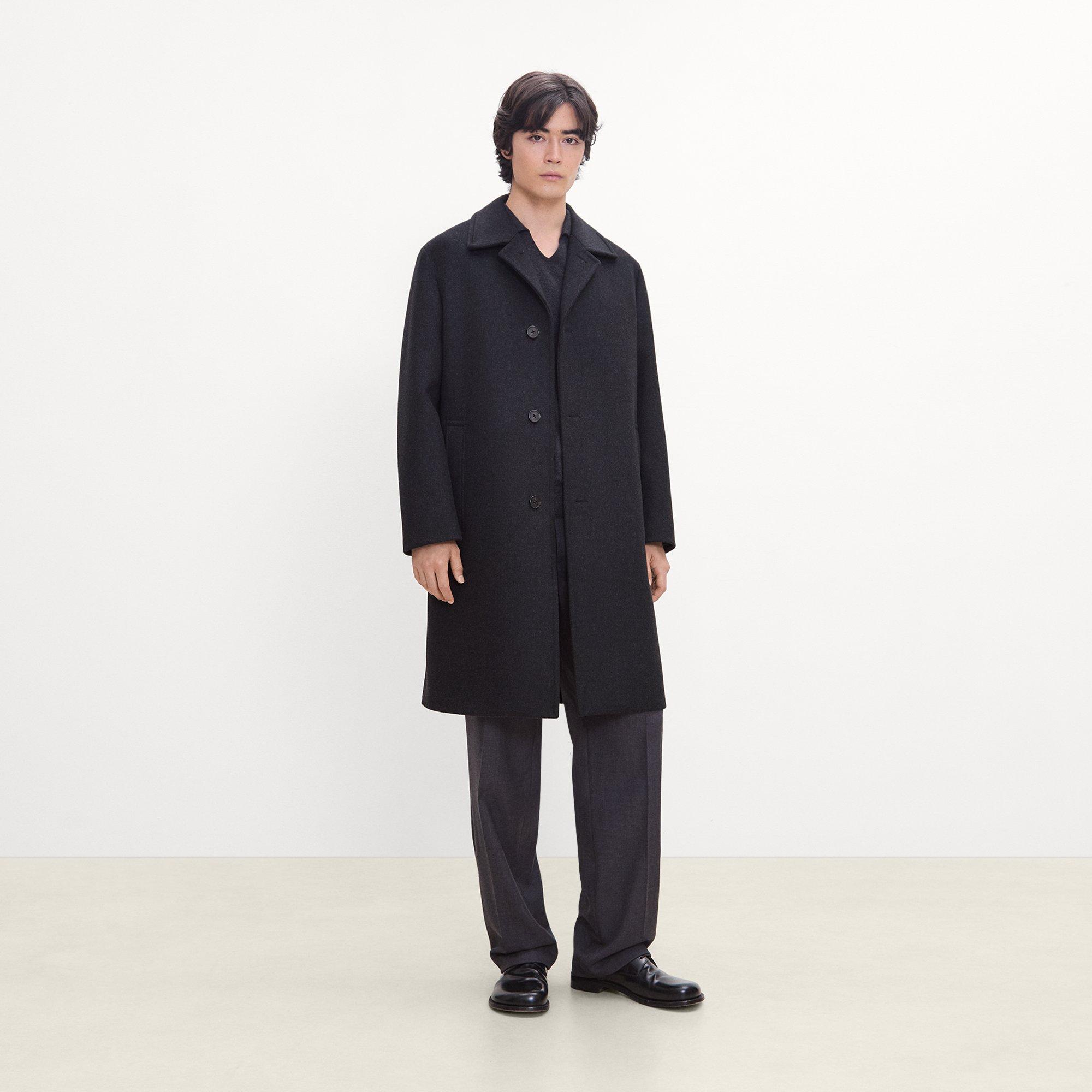 Balmacaan Coat in Plush Melton