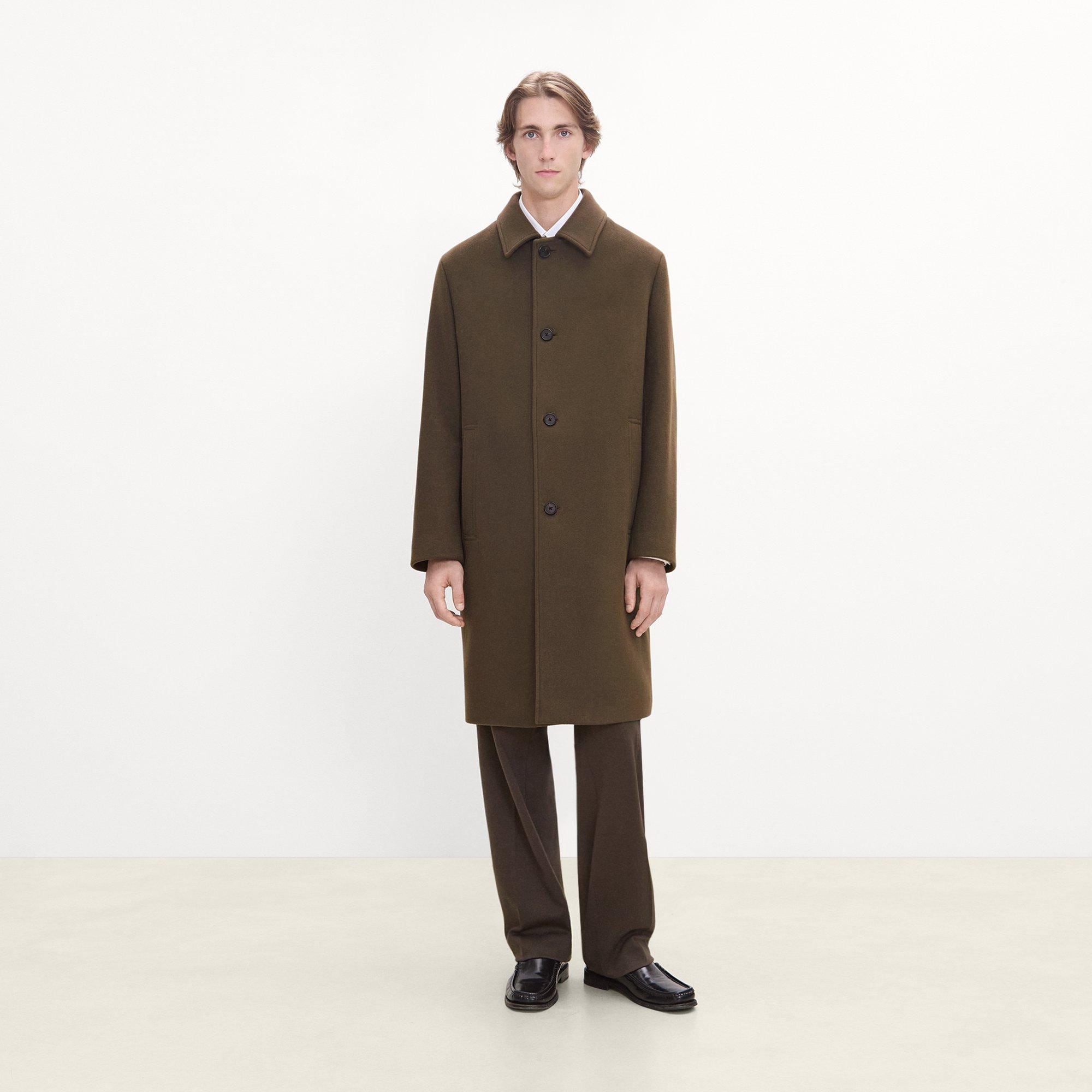 Balmacaan Coat in Plush Melton