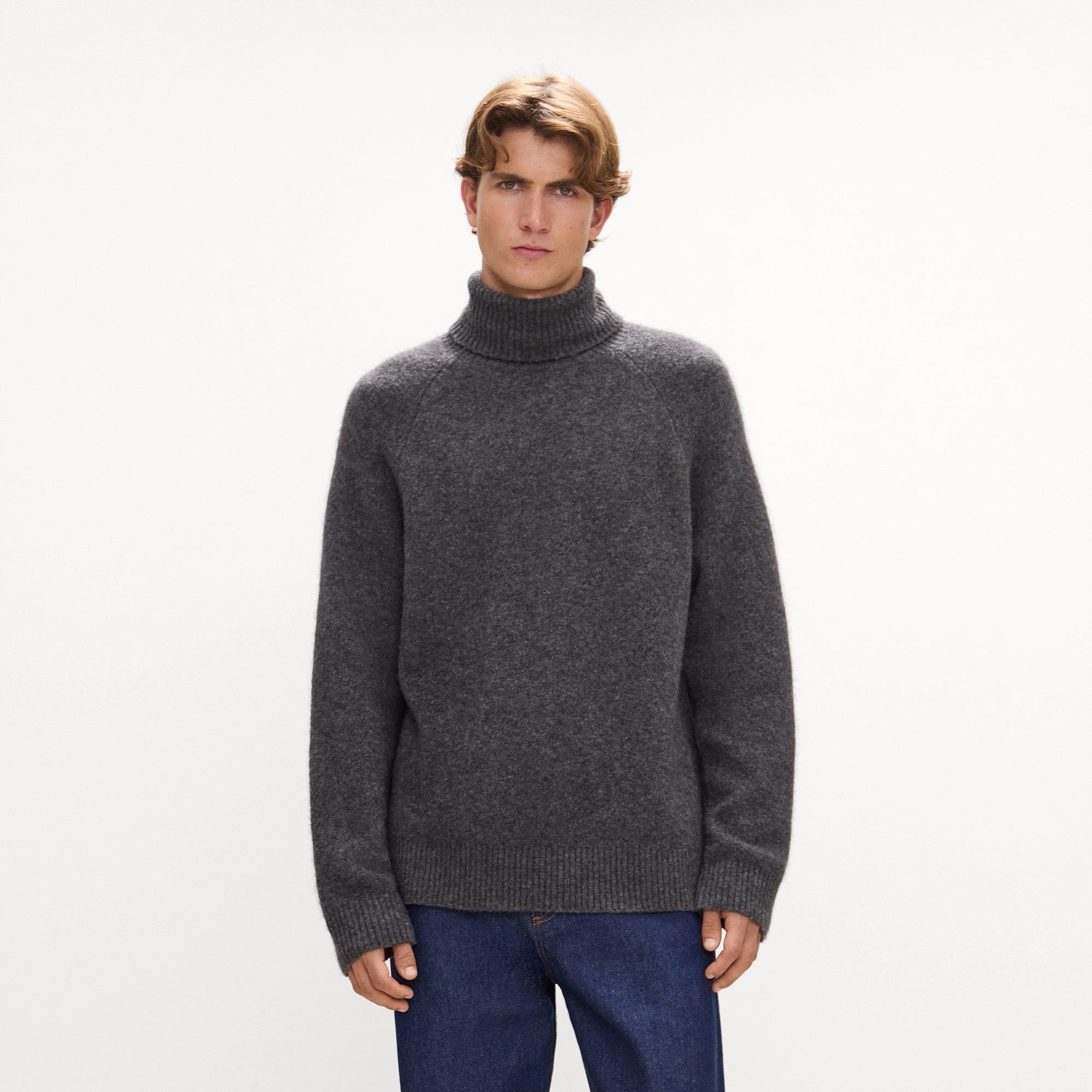 Turtleneck Sweater in Brushed Wool-Yak