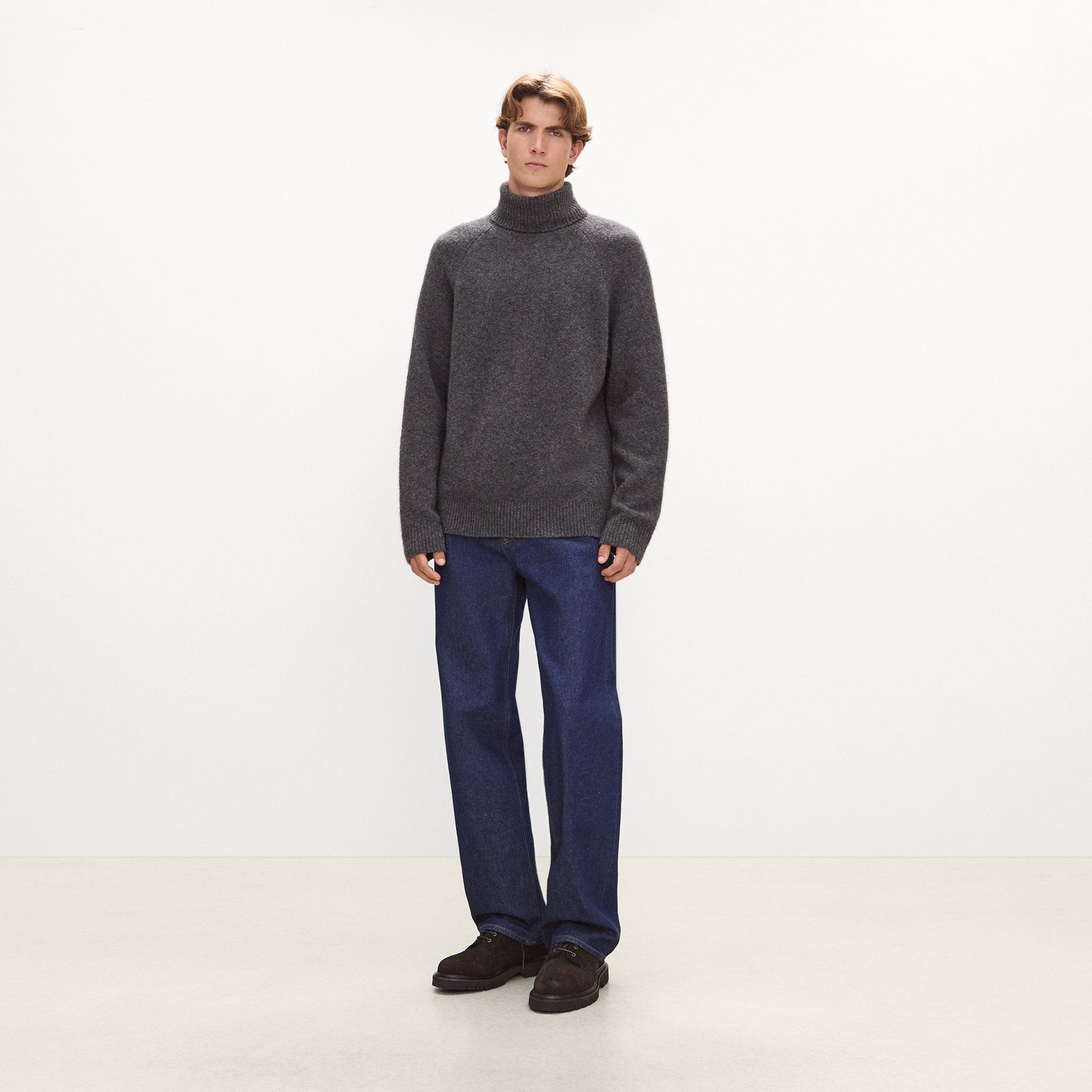 Turtleneck Sweater in Brushed Wool-Yak