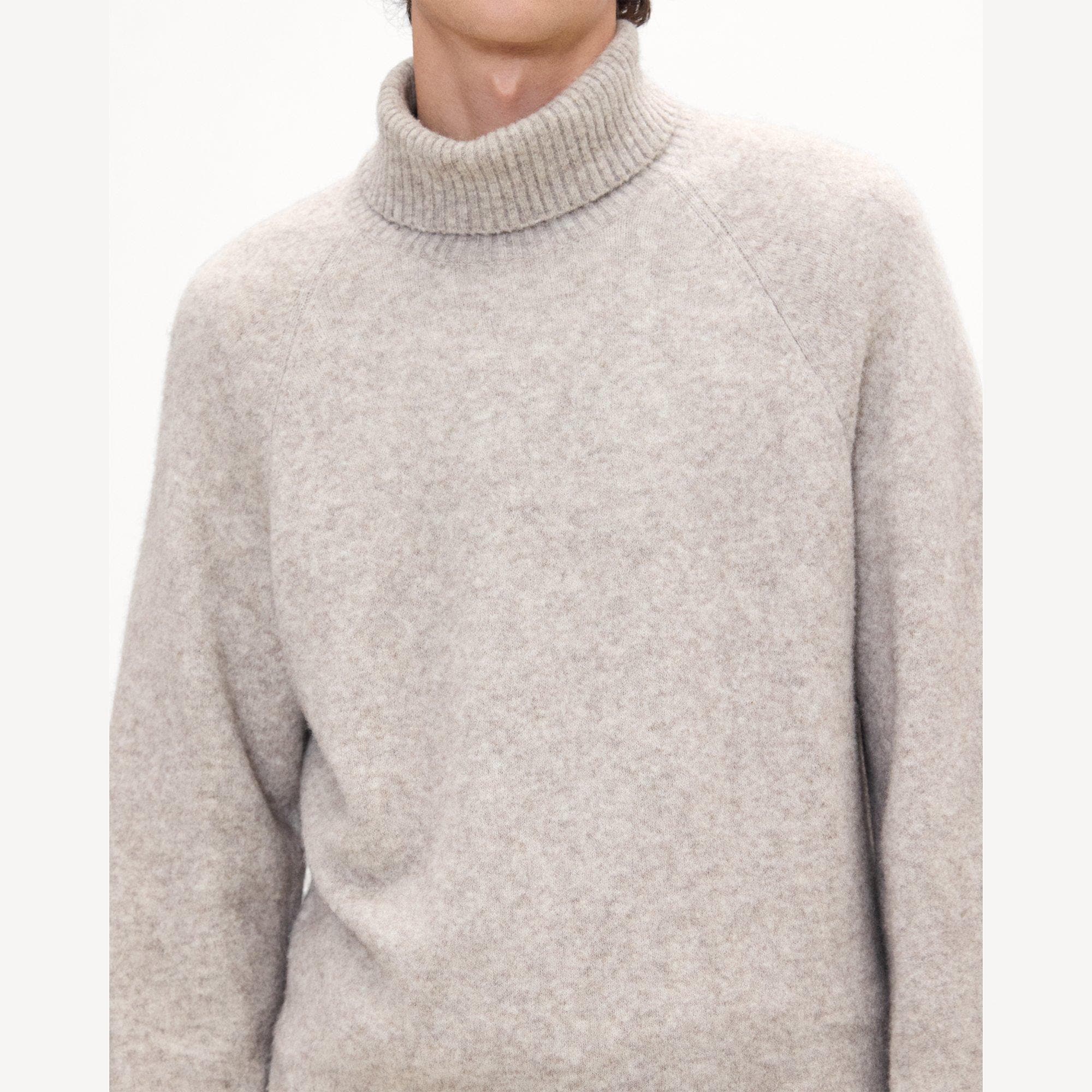 Turtleneck Sweater in Brushed Wool-Yak