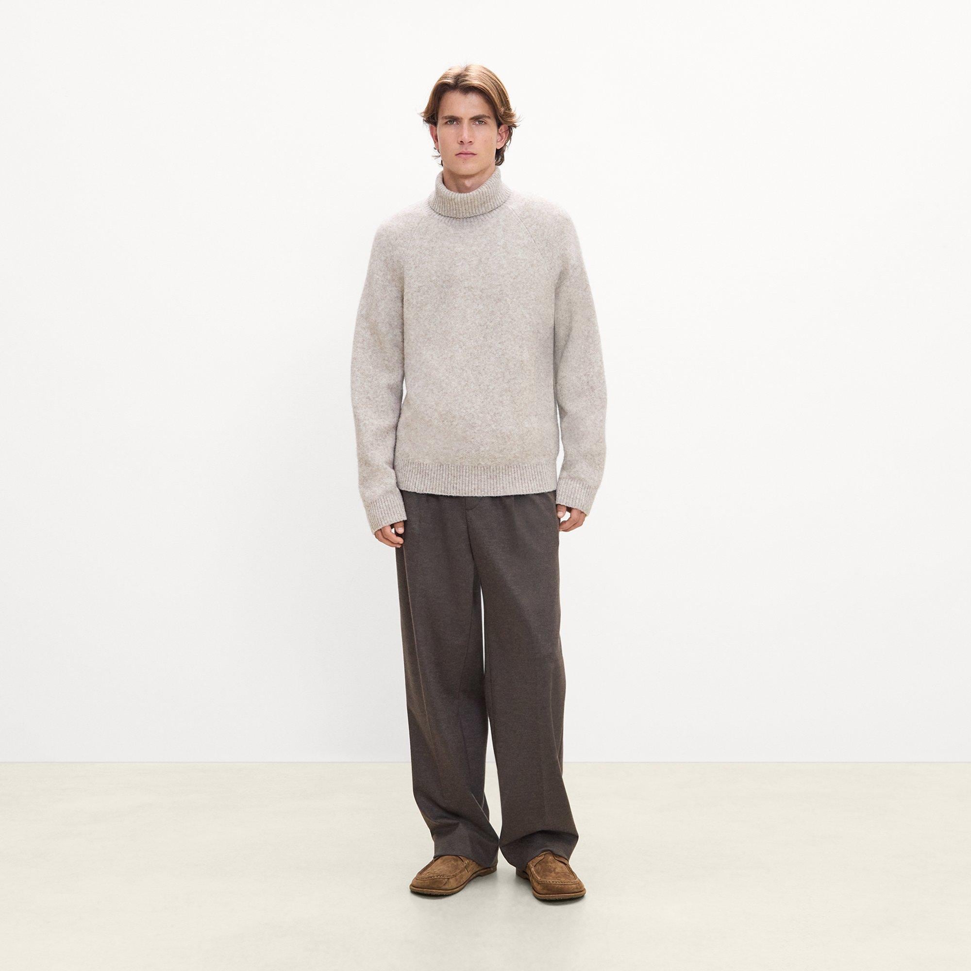 Turtleneck Sweater in Brushed Wool-Yak