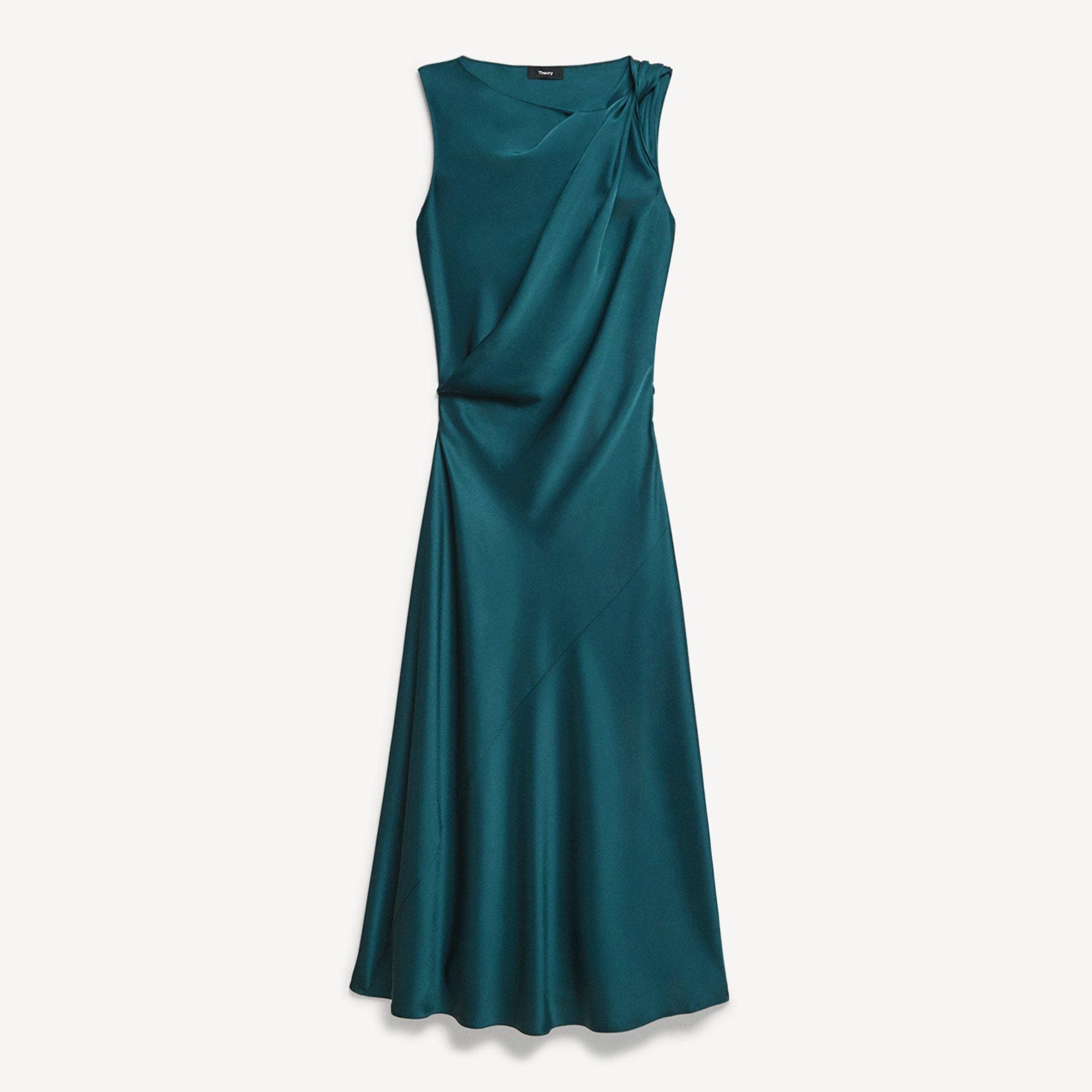 Shoulder Twist Dress in Satin