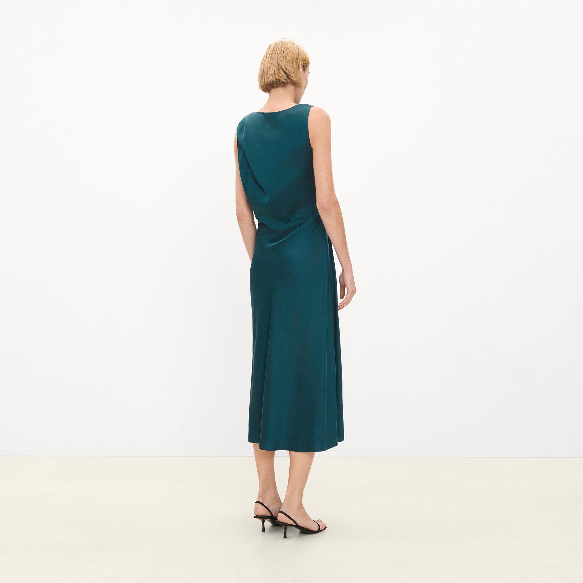 Shoulder Twist Dress in Satin