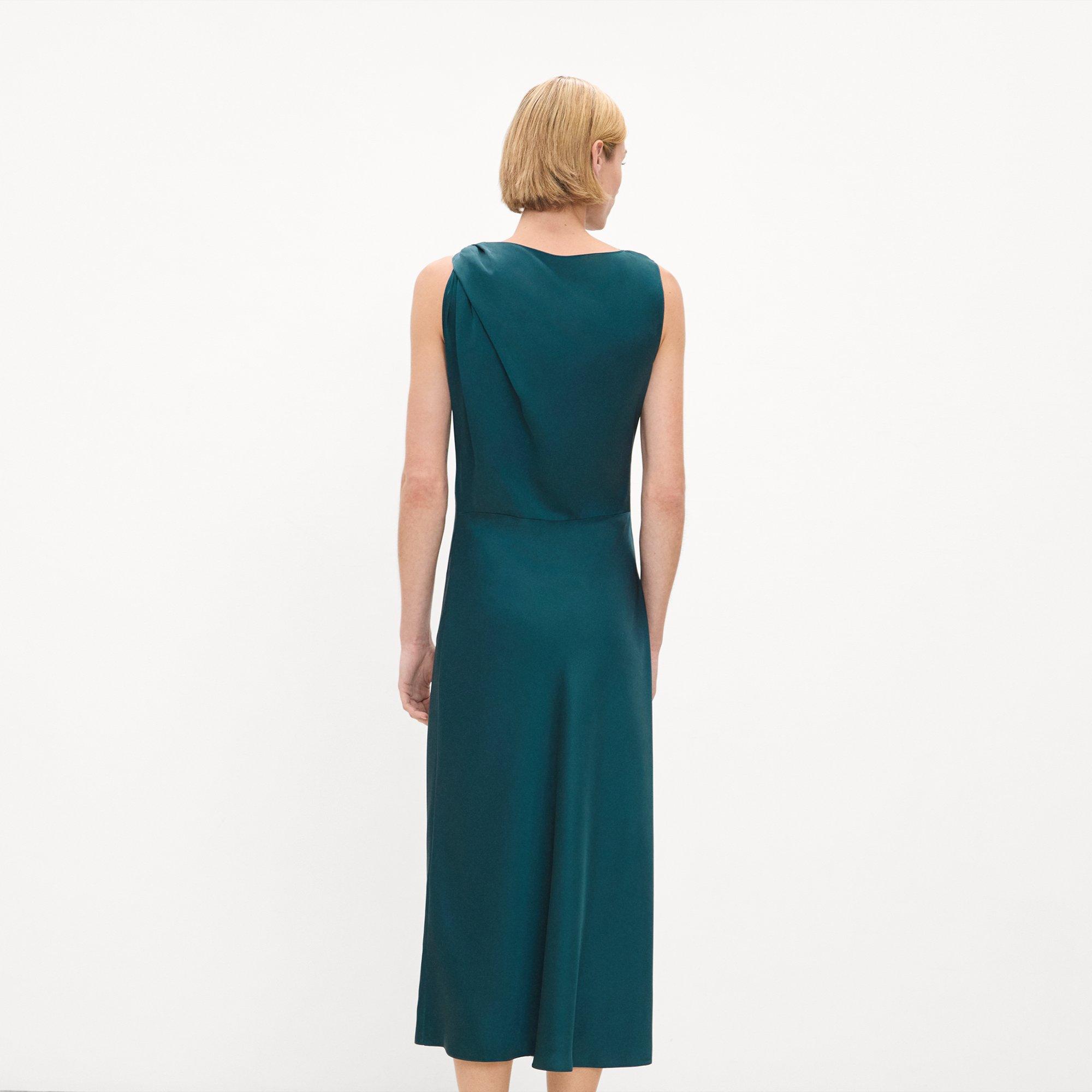 Shoulder Twist Dress in Satin